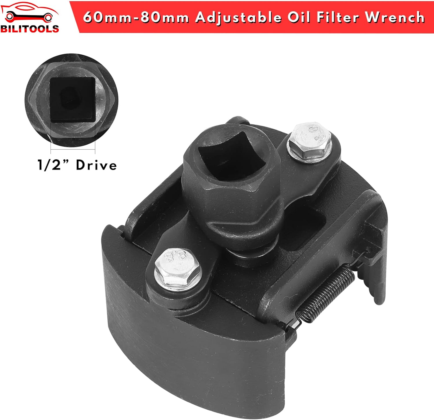 BILITOOLS Universal Oil Filter Wrench Removal Tool Adjustable, 60-80mm (2.36-3.15 inch), 1/2" Drive - Image 6