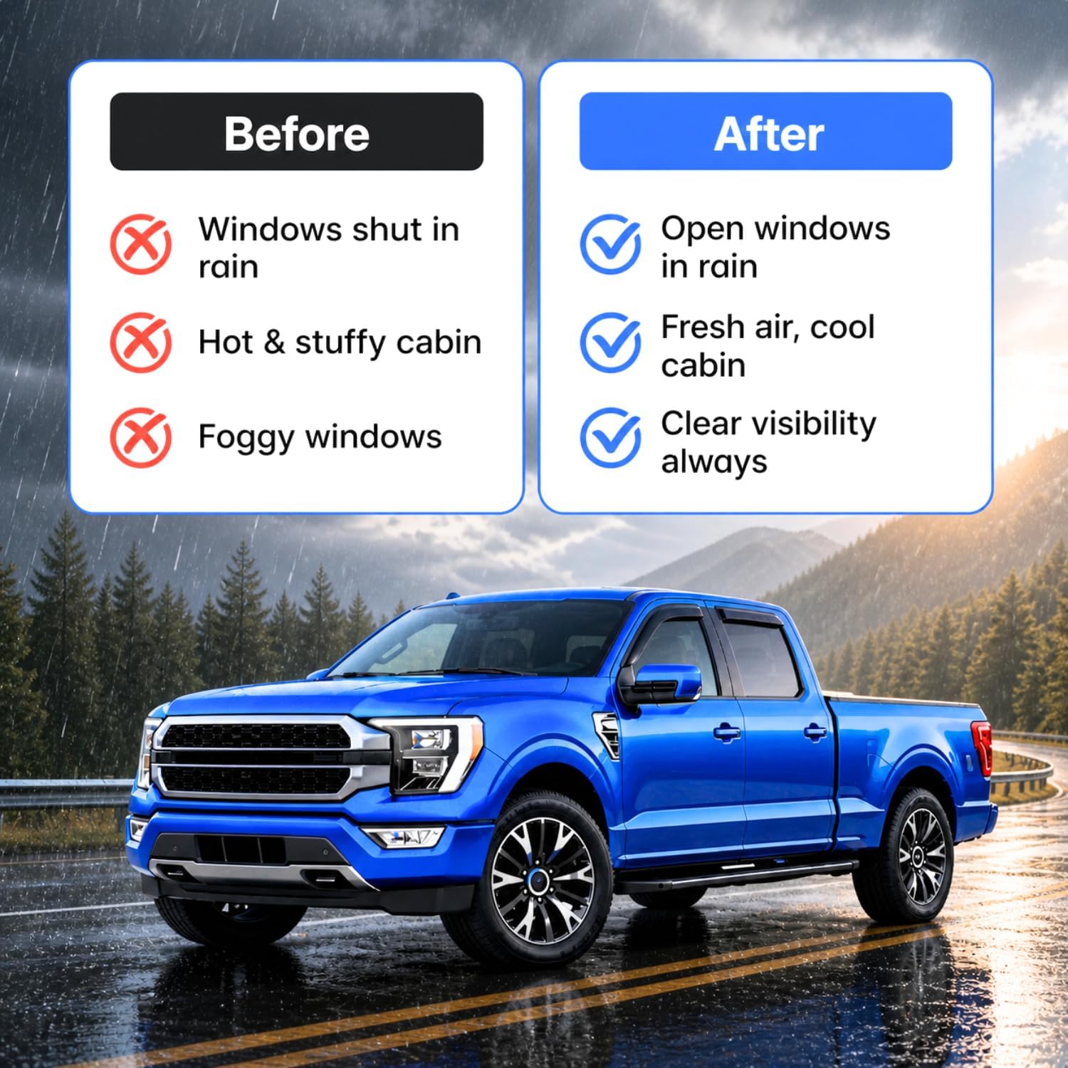IG Window Visors Fit for 2021-2023 Buick Envision, Out-Channel Rain Guards Vent Wind Deflectors 4PC, Car Accessories for 21-23 Envision - Image 5