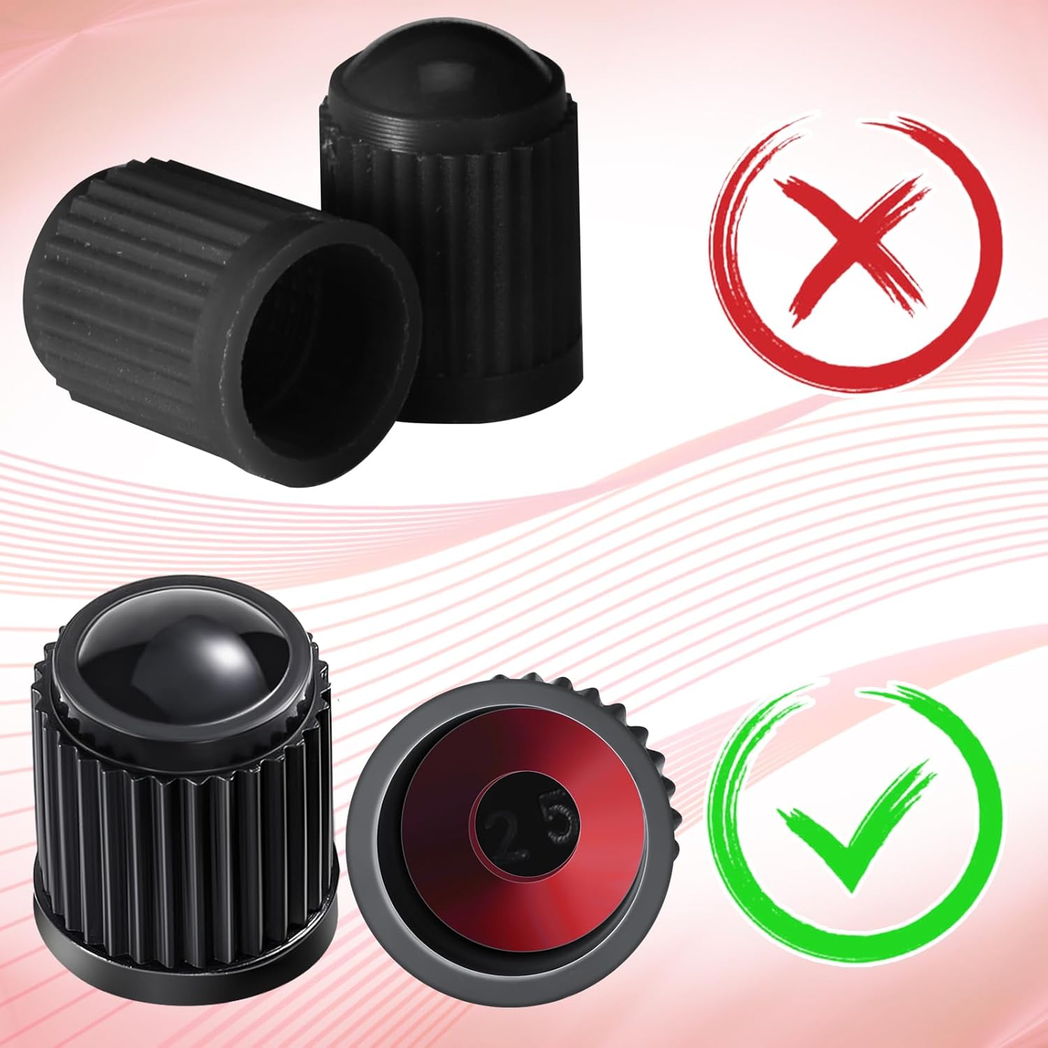 Outus 400 Pcs Tire Valve Stem Caps Car Tire Caps Plastic Universal Valve Stem Covers for Bike Bicycle Cars SUV Trucks Motorcycles (Black) - Image 5