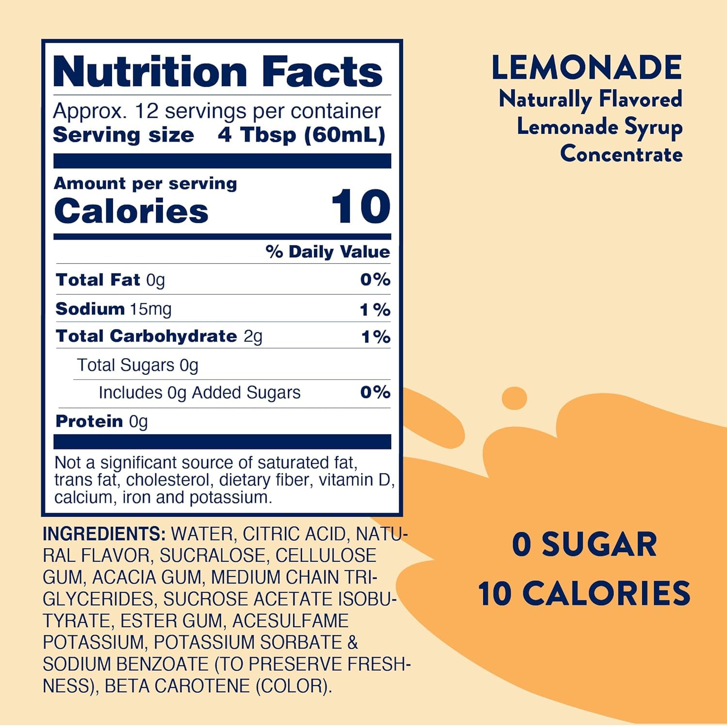 Jordan's Skinny Mixes Sugar Free Syrup, Lemonade Flavor, Fruit Flavored Water Enhancer, Drink Mix for Iced Tea, Lemonade, Drinks, Low Calorie Water Flavoring, Dairy & Gluten Free, Kosher, 25.4 Fl Oz, 2 Pack - Image 2