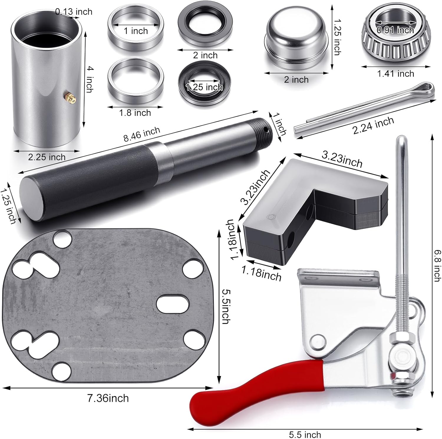 Canchiing Tire Carrier Hinge Kit Include Necessary Latch, Slewing Bearing, Bearing Hub and Seal, Brake Cover, Metal Plate and Poly Urethane Stop Spare Tire Carrier Hing Kit for Installation - Image 2