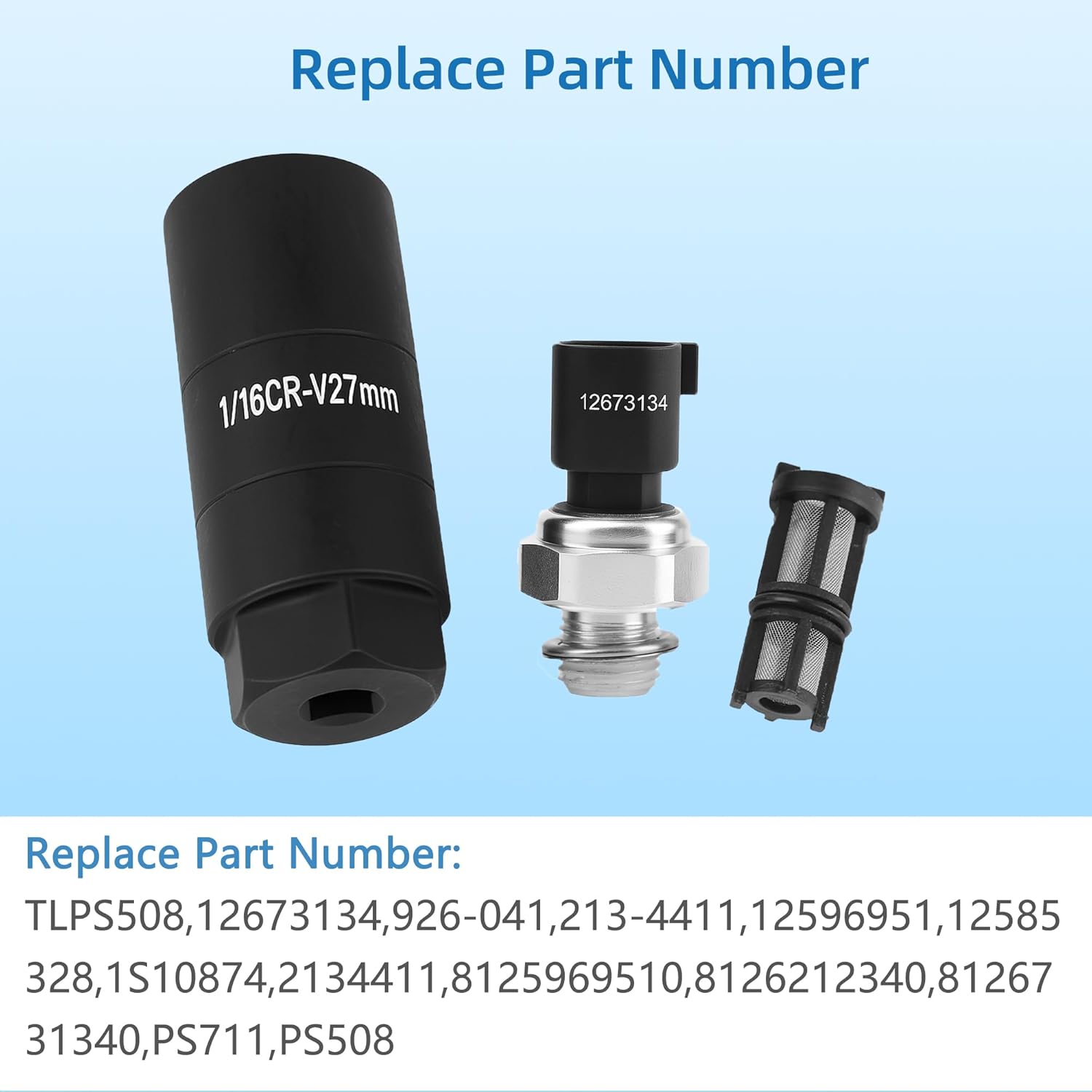 TLPS508 Oil Pressure Sensor with Socket for Chevy GMC Cadillac Silverado Tahoe Suburba Cruze Express Avalanche Camaro Caprice Colorado SS Equinox Canyon Envoy Savana Sierra Yukon Escalade CTS ESV EXT - Image 5