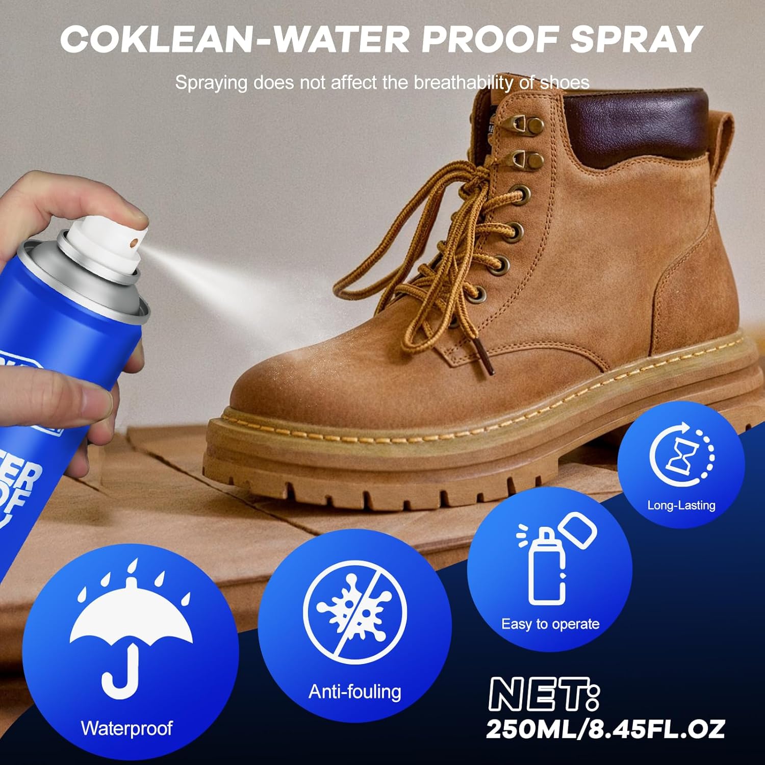 Shoe Protector Spray, Rain & Stain Waterproof Spray Nano Protectant for Sneaker, Nubuck, Canvas, Suede Shoes - Image 3