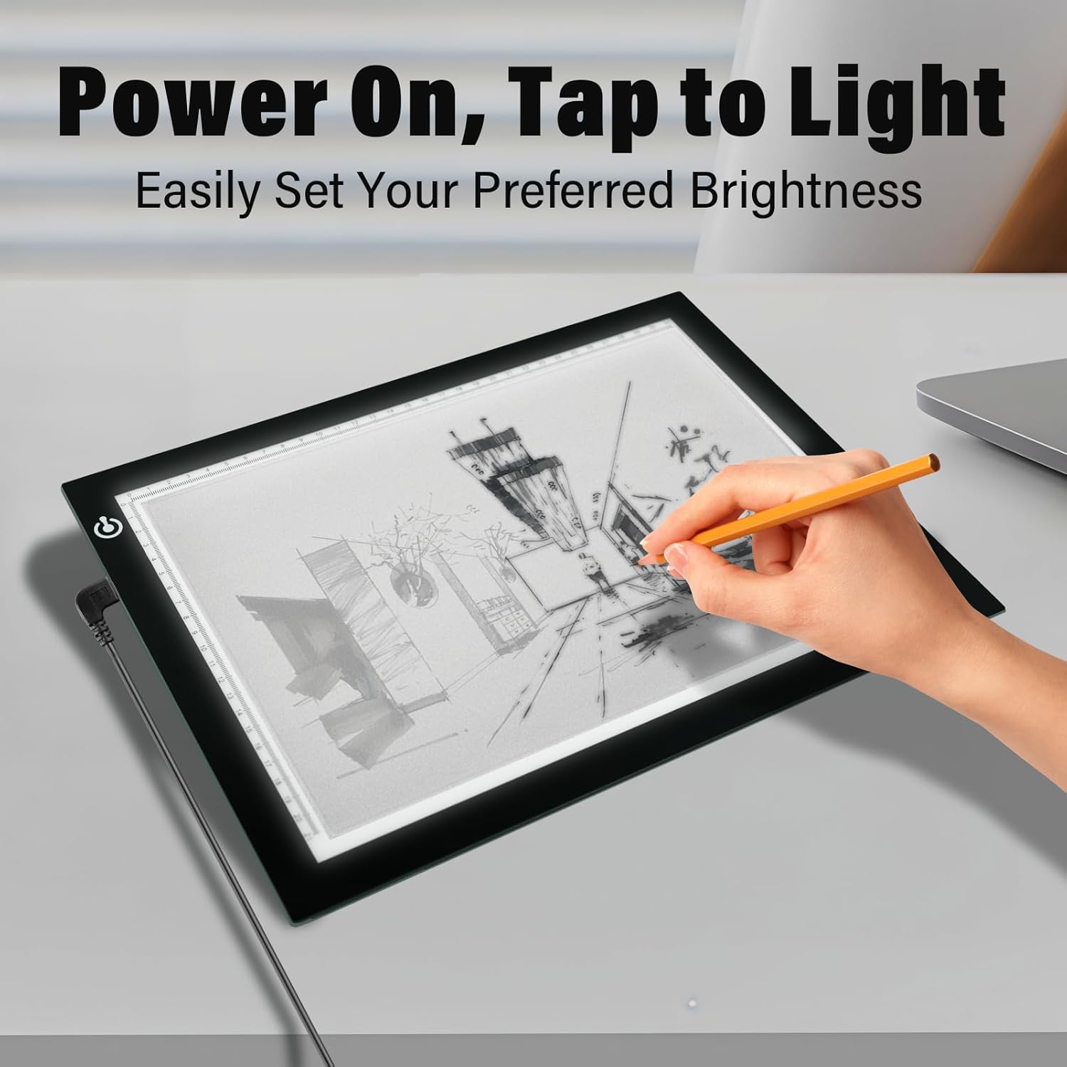 A4 LED Copy Board Tracing Light Box, Adjustable Brightness Artcraft LED Trace Light Pad, USB Power Light Table for Artists, Tattoo Drawing, Animation, Sketching, Stenciling & Diamond Art Painting - Image 7
