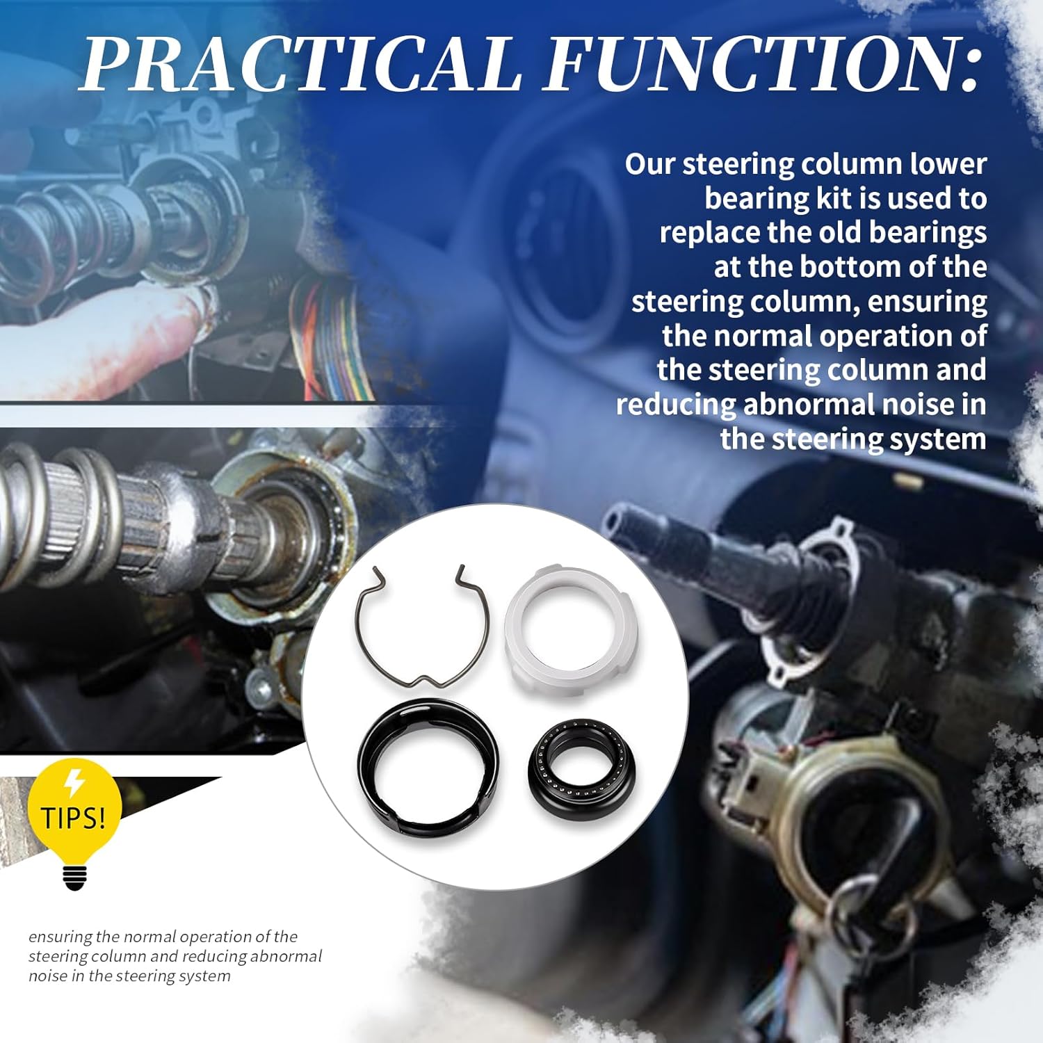 124455 Steering Column Lower Bearing Kit Compatible with GM Pontiac Chevrolet Camaro Pontiac Firebird 1970 and beyond - Image 5