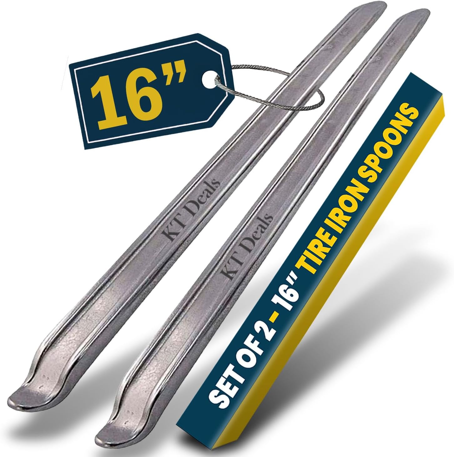 2pc 16" Tire Iron Set Motorcycle Tire Spoons Levers Dirt Bike Tire Changer Spoons Dirtbike Tire Changing Tools Remover Heavy Duty Steel Tire Removal Tool Spoon for Scooter Bicycle Mower (16 inch)