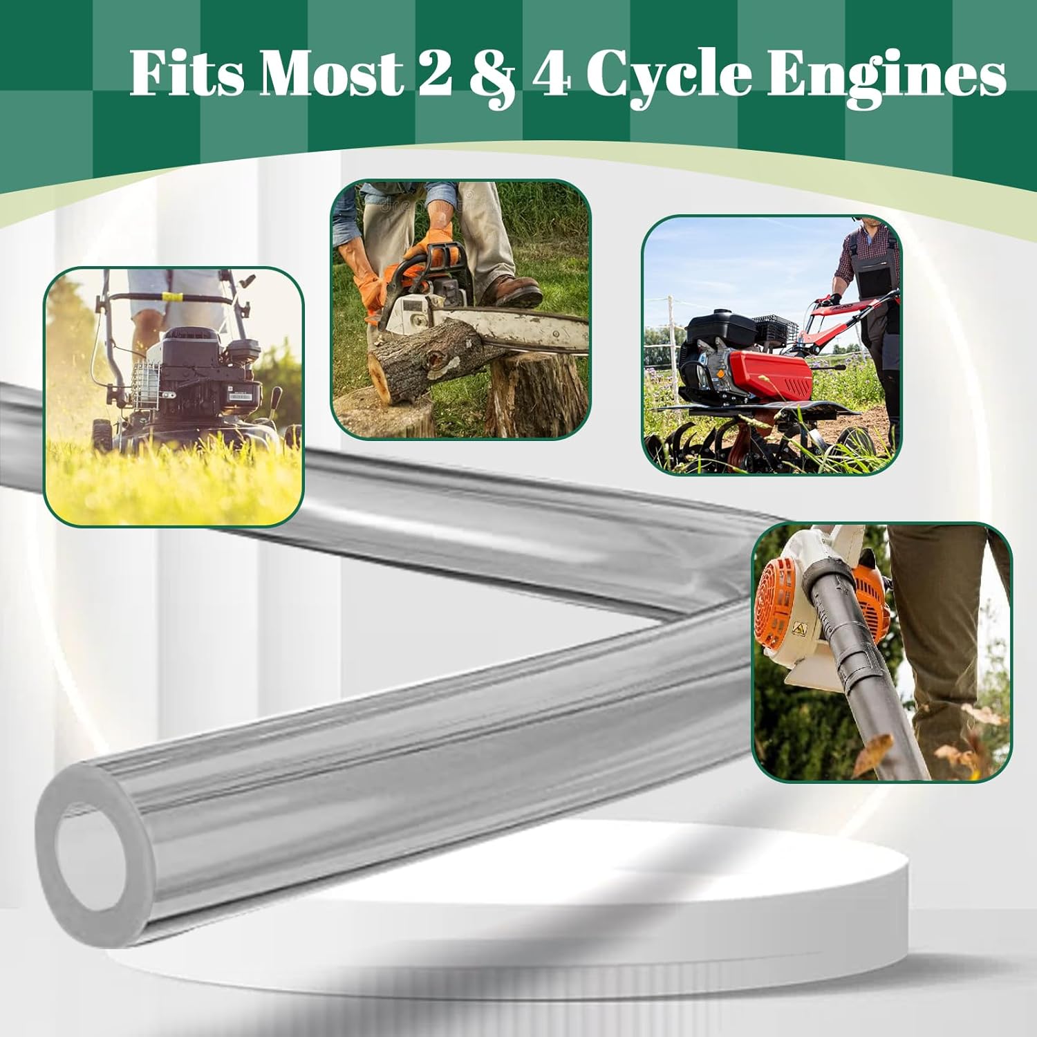 Premium TPU Fuel Line Kit 3 Sizes (3mm ID/5mm OD, 5mm ID/8mm OD, 6mm ID/9mm OD), 6.6ft Each, with 12 Steel Clamps, Universal Gas Diesel Fuel Hose for Lawn Mower Chainsaw Small Engines - Image 3