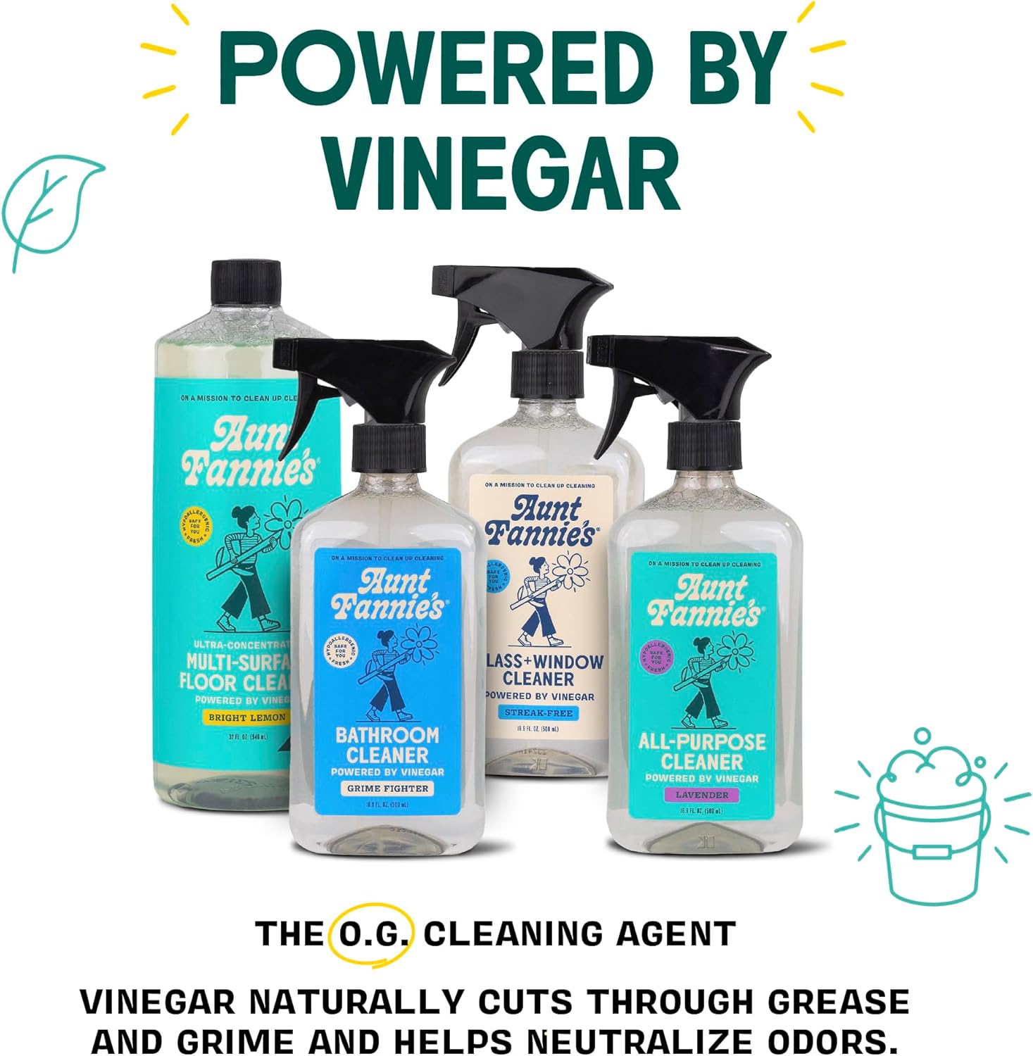 Aunt Fannie's Ultra Concentrated Floor Cleaner Vinegar Wash, Multi-Surface Solution For Mopping, Makes 16 Gallons, Lavender Scent, 32 oz. (Pack of 3) - Image 3