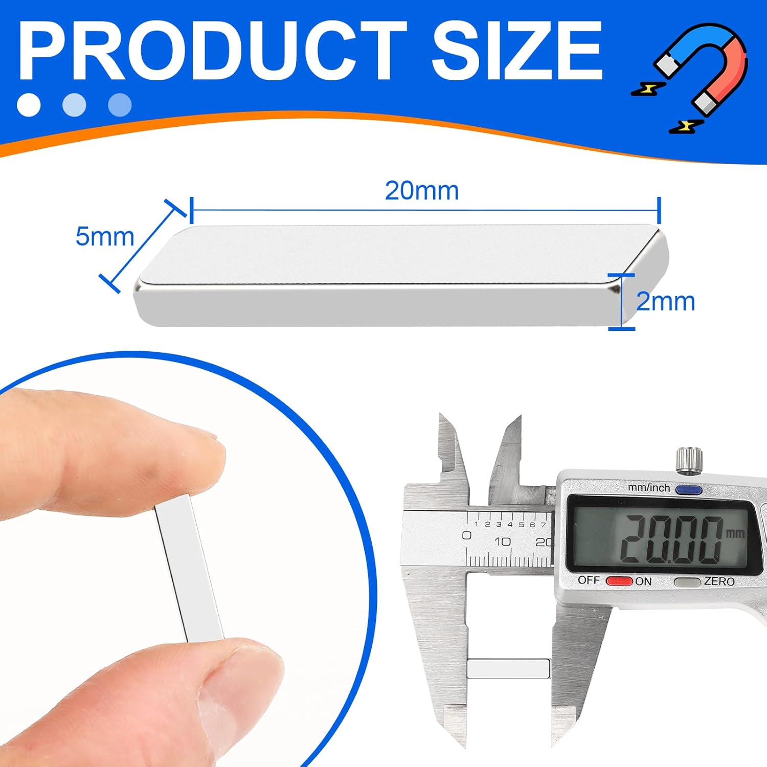 100 Pack Strong Neodymium Bar Magnets,Powerful Rare Earth Neodymium Magnets with Double-Sided Adhesive Perfect for Fridge, Garage, Kitchen, Craft, Office etc 20 x 5 x 2 mm - Image 2