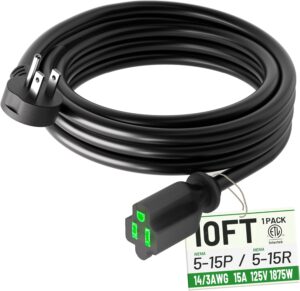 POWGRN 10 Foot Flat Plug Extension ...