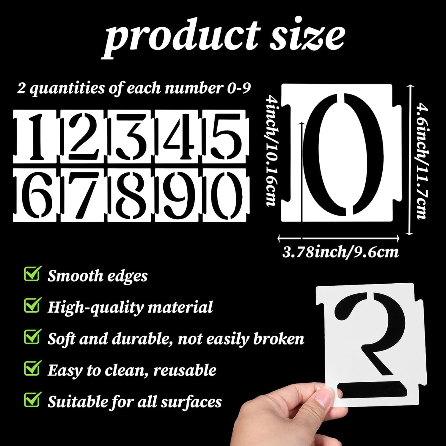 20 Pcs Curb Painting Stencils Kit 4 Inch Curb Address Stencil Kit for Painting on Walls Number Curbs Stencils Kits for Address Paint on Wood Wall Mailbox Road - Image 3