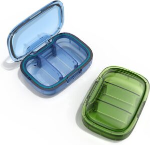 2 Pack 3 Compartment Small Pill Box...