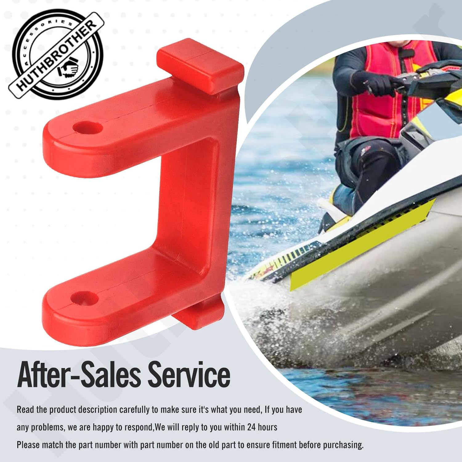 Huthbrother Bow Stops PWC-5A Trailer Bumper w/Hitch Compatible with Jet SKi Ski doo, Waver Runner, PWC,Replace 5801632 BY6105 - Image 7