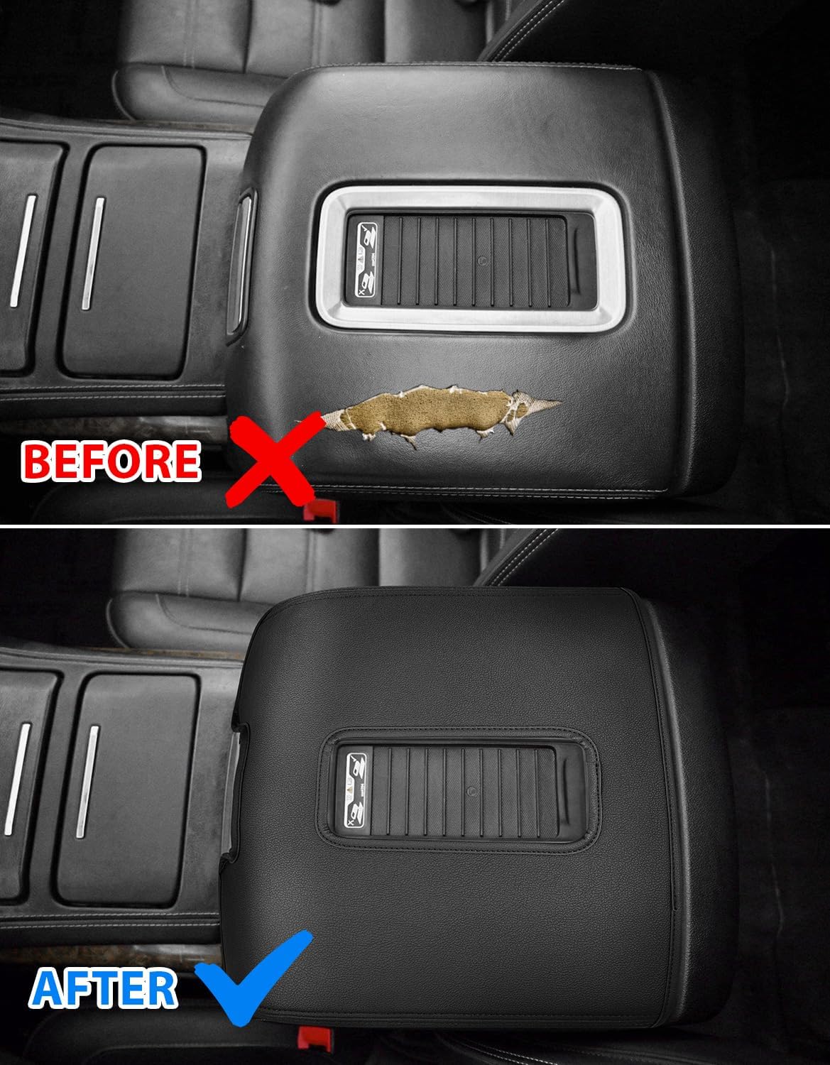 Center Console Armrest Cover for GMC Sierra & Chevrolet Silverado 2014-2018, Tahoe & Yukon & Suburban 2015-2020, Bucket Seat, Car Armrest Protector, Scratchproof, Black - Image 8