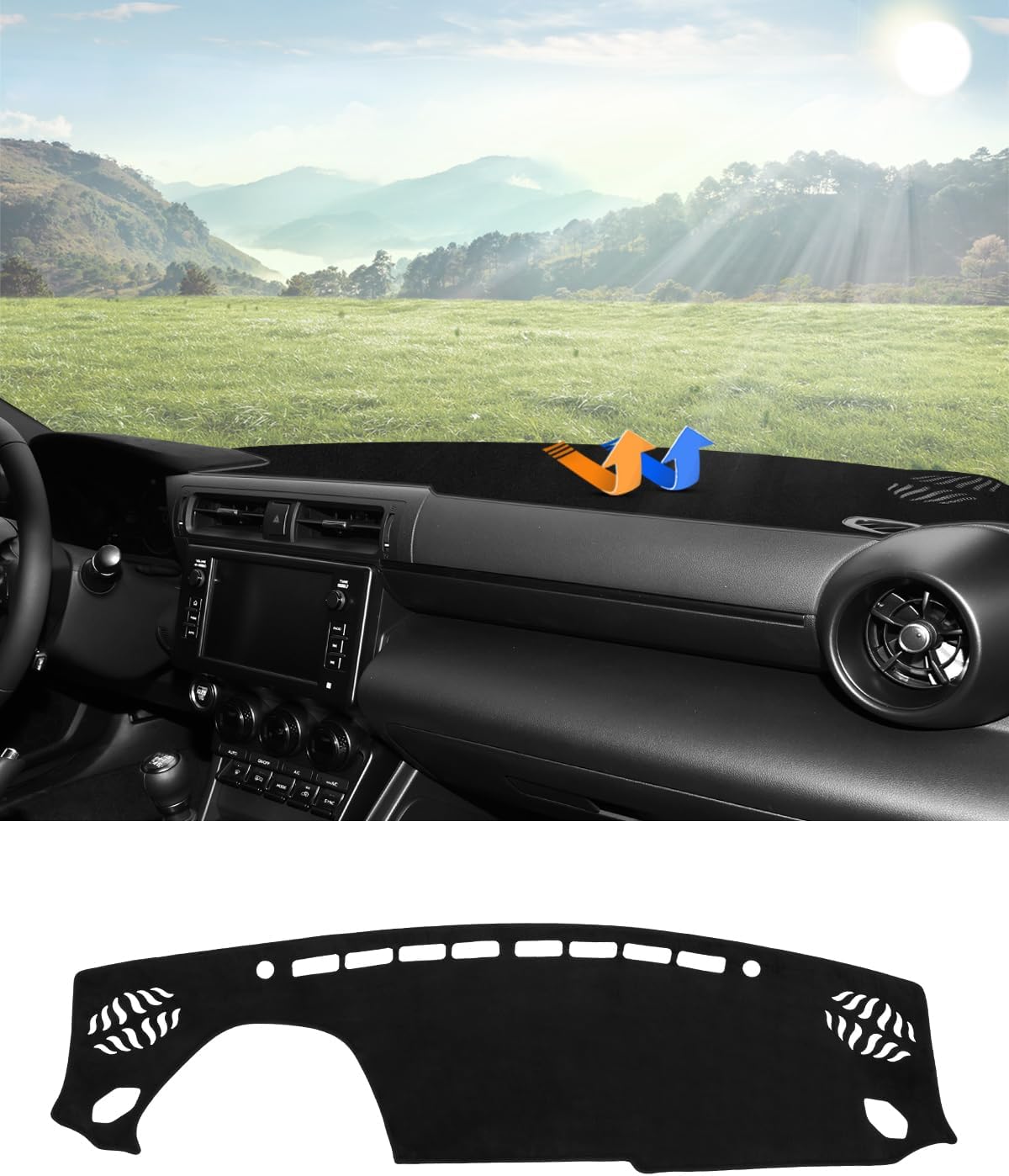 Autorder Dashboard Cover Mat for Toyota GR86/Subaru BRZ 2022-2025 2026 Accessories Dash Cover Flannel Dash Mat Sunshade Glare UV Rays Protector
