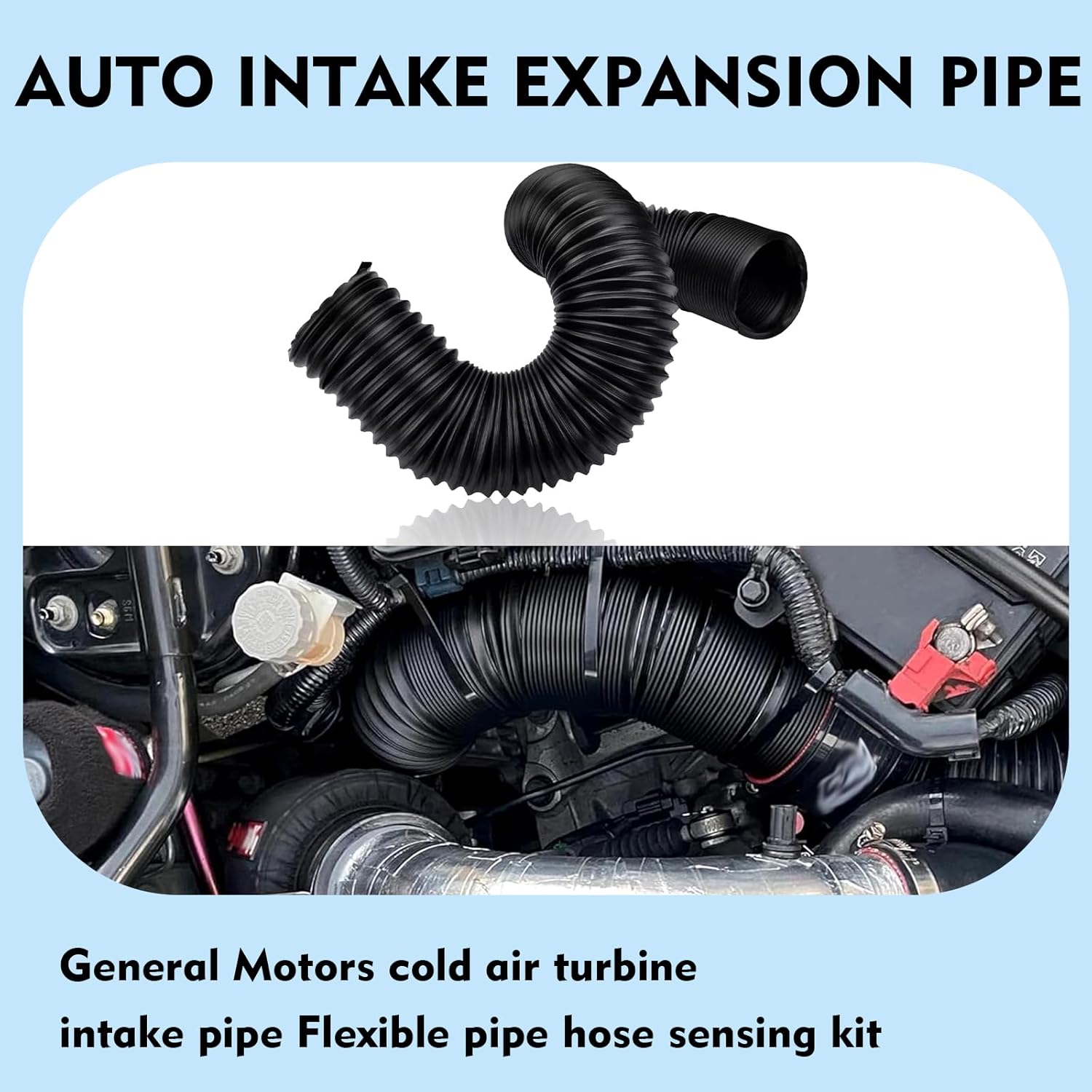 ijuicy 1 PC Car Duct Hoses, 2.5" Flexible Retractable Fresh Air Duct Hoses, Automotive Modified Intake Accessories, Universal for Most Cars Trucks (Black) - Image 6