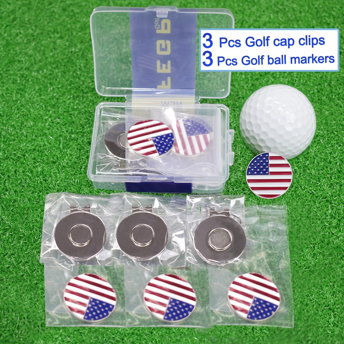 6 Pcs Golf Ball Markers with Magnetic Hat Clips Value Sets - Soft Enamel Technique for Men Women Golfer, Removable Attaches Easily to Golf Cap Premium Gifts. - Image 5