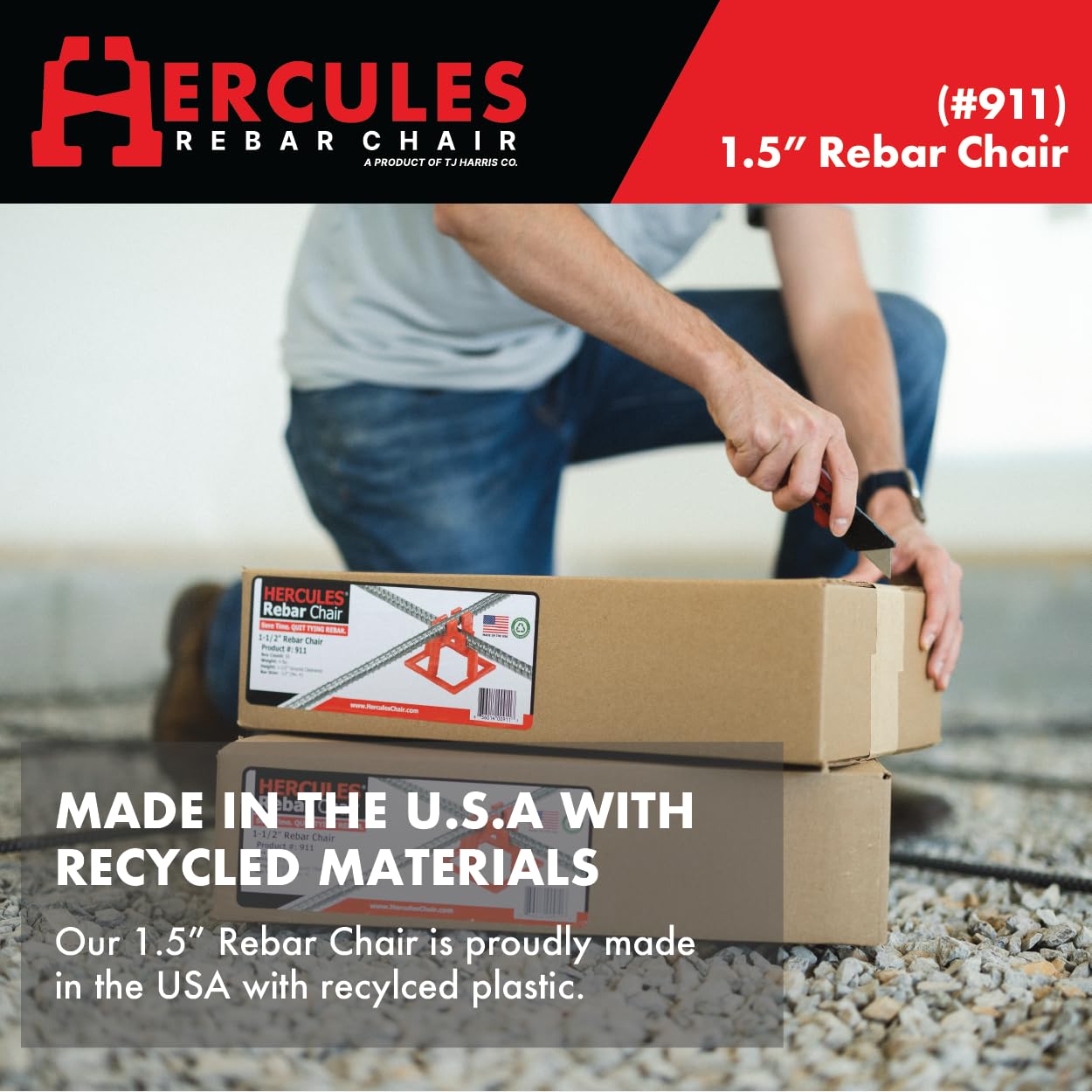 Hercules Plastic 1-1/2" Rebar Chair - (50 Count) Superior Strength & Quality Concrete Snap Rebar Chair For #4 Rebar (50, 1.5” Rebar Chair) - Image 5