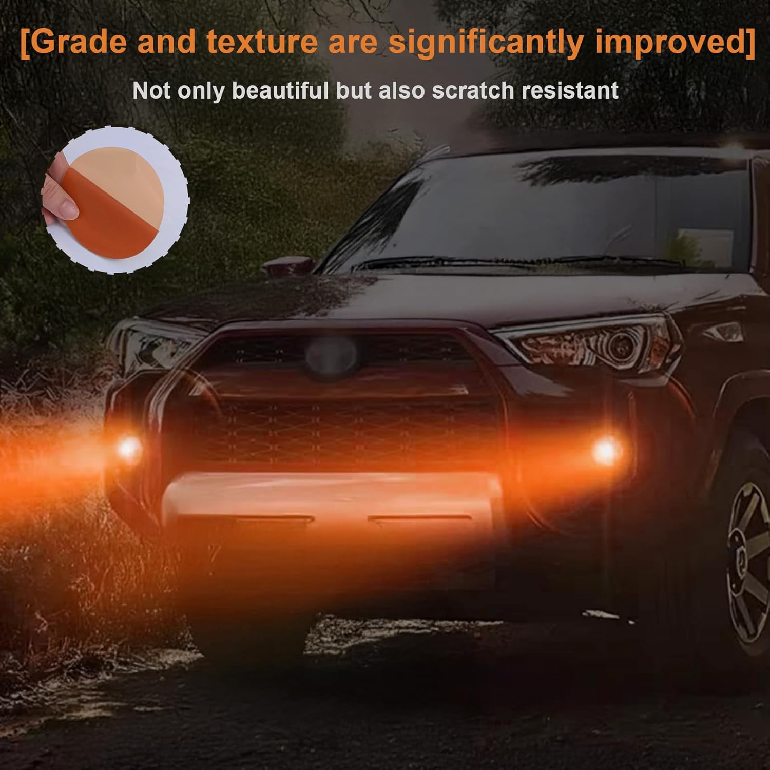 Car Front Fog Light Color-changing Film for 2014-2024 Toyota 4Runner Accessories TPU Tint Film Color Sticker - Amber (4 PCS) - Image 5