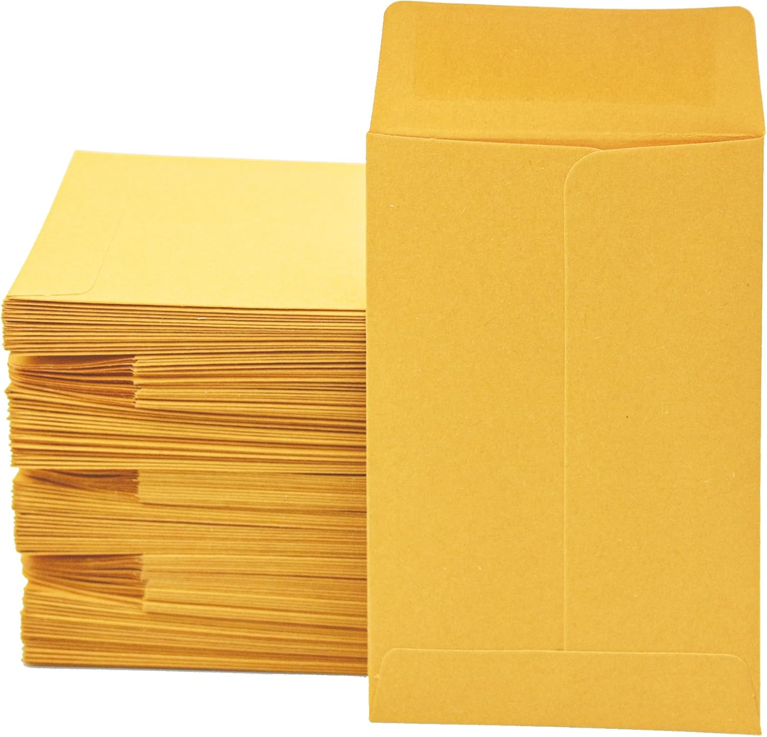 Homrelaxy #1 300 Pcs Small Coin Envelopes 2.25" x 3.5" with Gummed Flap, Yellow Kraft Mini Envelopes for Storing Keys, Stamps, Seeds, Tips and Small Items (300)