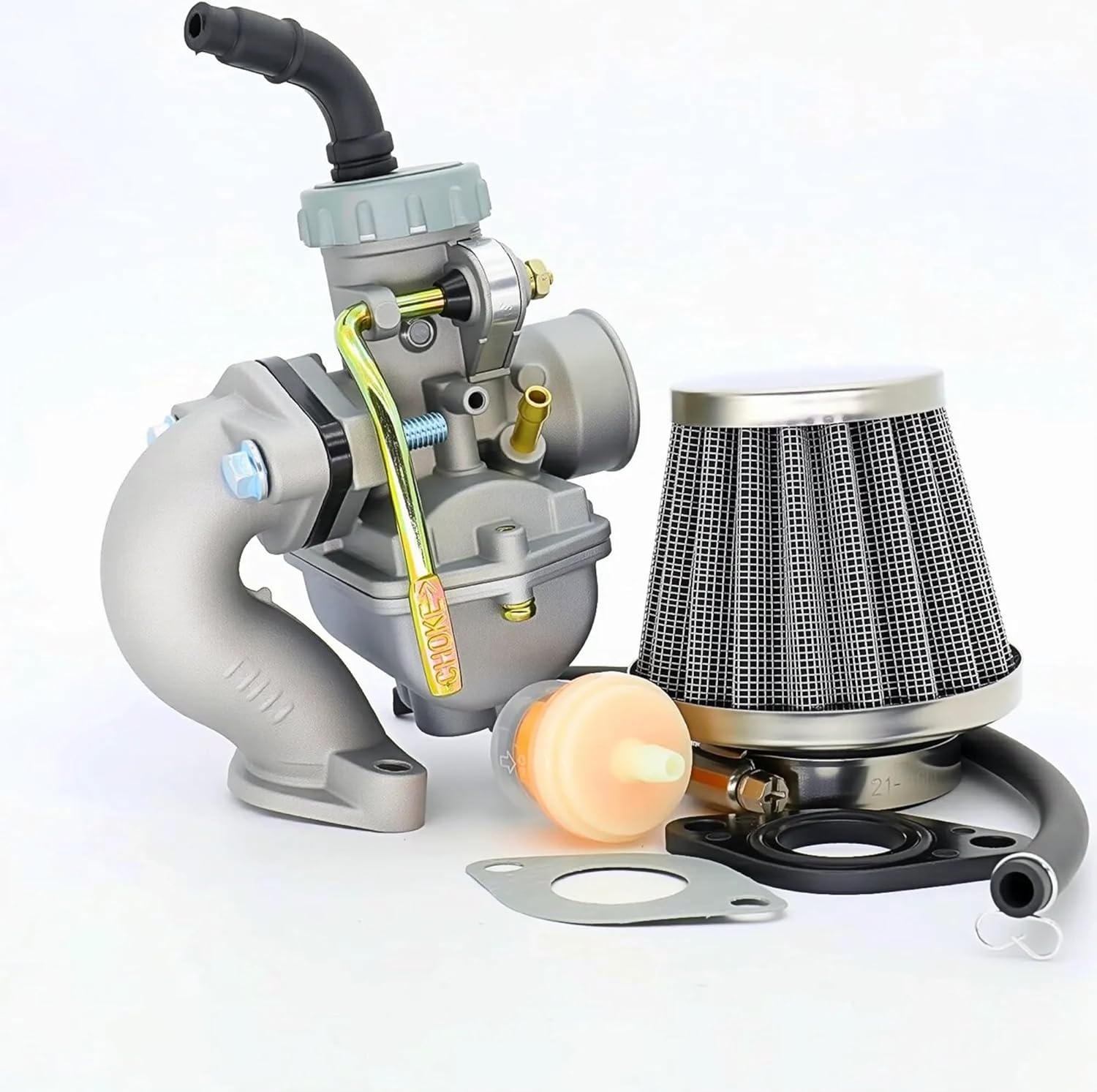 PZ20 Carburetor Kit for 50cc 70cc 90cc 110cc 125cc 4-Stroke Engines, Compatible with Kazuma Baja TaoTao NST SunL Chinese Quad ATV Go Kart Dirt Bike, with Air Filter & Intake Manifold - Image 6