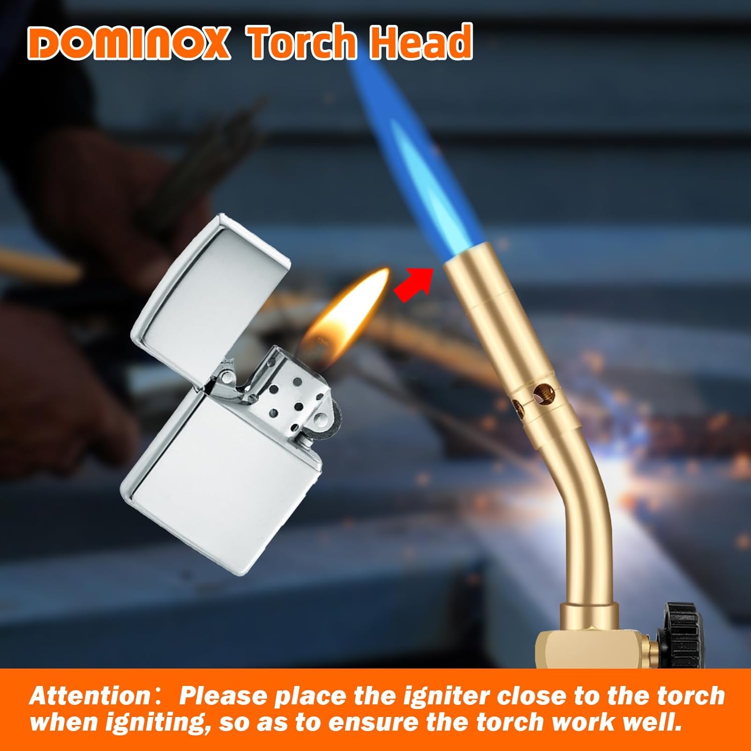 Propane Torch Head, Manual Start Solid Brass Brazing Torch Fuel by Propane CGA600 Cylinder, Blow Torch for Soldering, Brazing, Welding, Thawing and Cooking (Only Torch) - Image 4