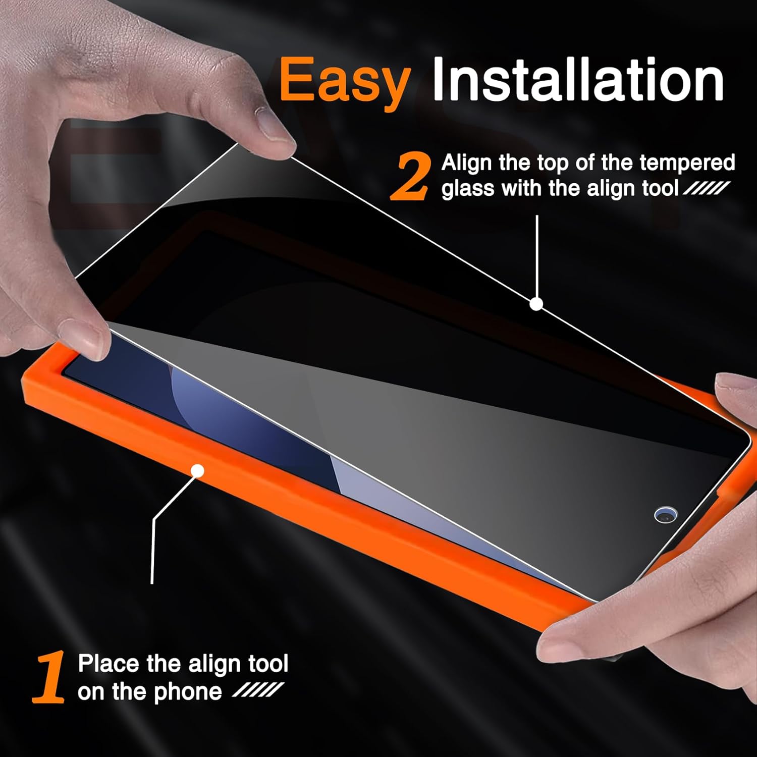 Wiaocit 3 Pack Privacy Screen Protector for Samsung Galaxy Z Fold 7/Z Fold 8 with 3 Pack Camera Lens Protector, 9H Hardness, Tempered Glass, Bubble Free, Case Friendly - Image 3
