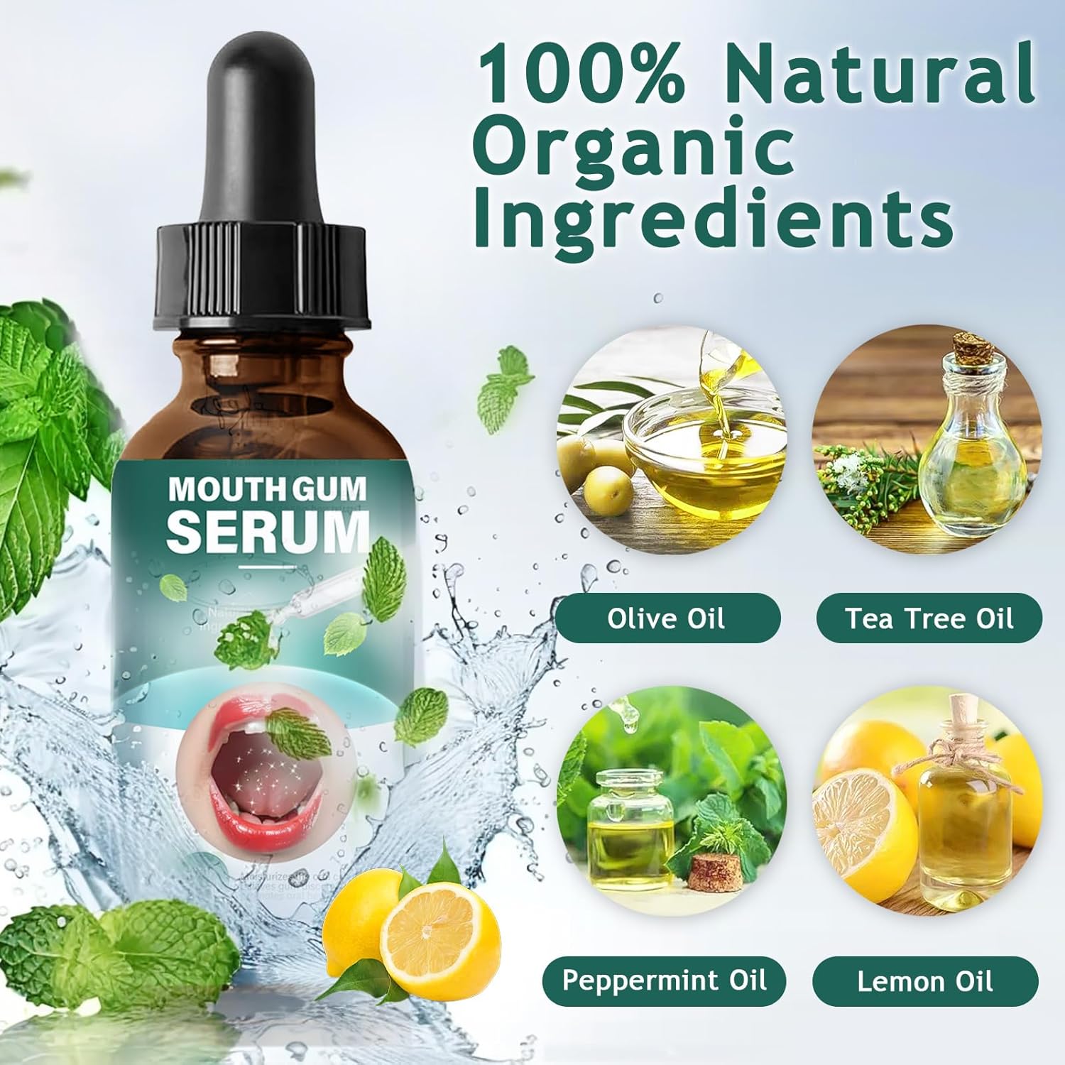 Gum Restore Drops, Gum Repair for Receding Gums & Stain Removal, Bad Breath Treatment for Adults(Dark Green, 2 Fl Oz) - Image 5
