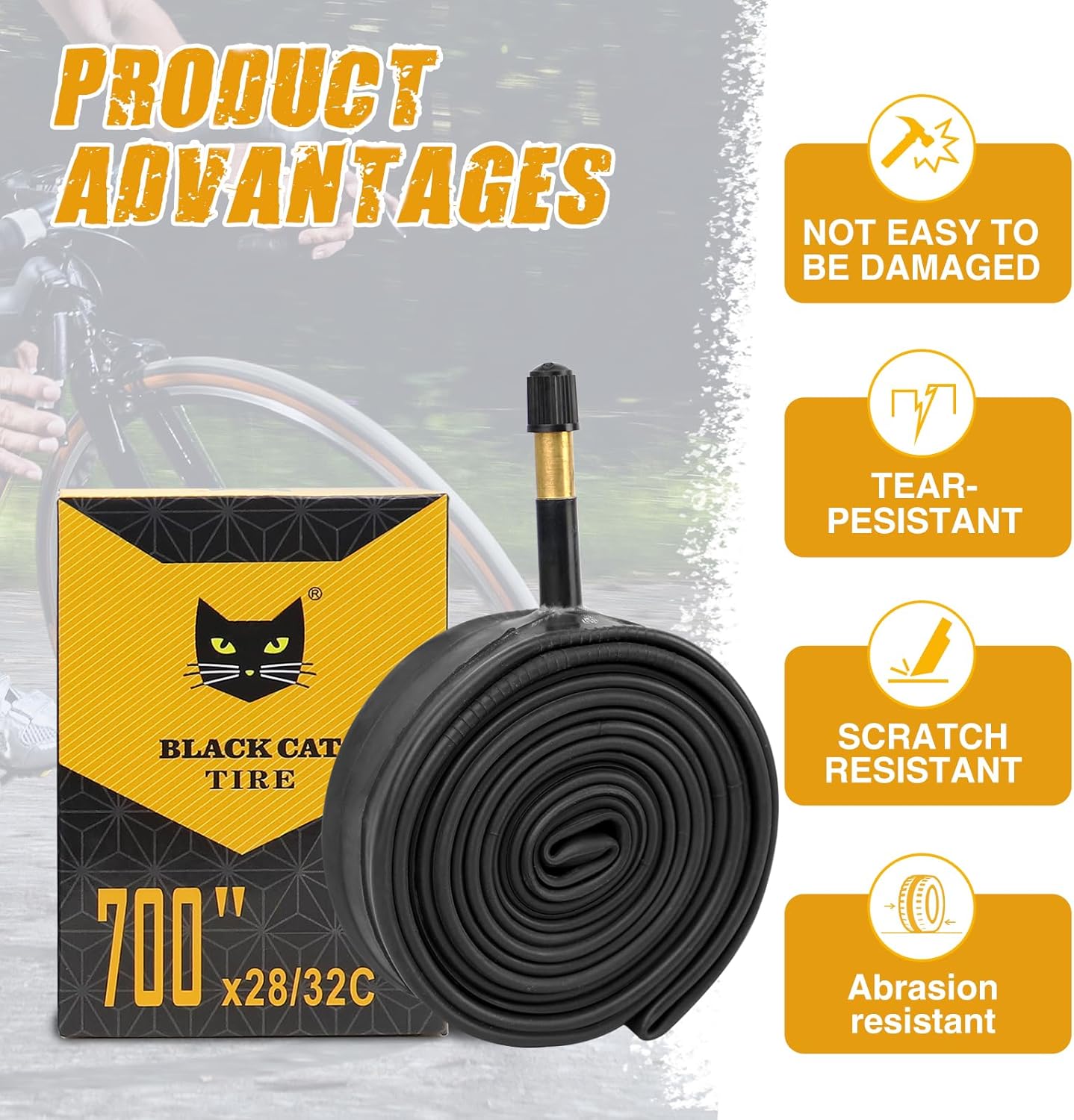 2 Pcs 700x23C/25C 700x28C/32C Bike Tubes, 48mm FV Presta Valve, 700C Bike Tire Tube for Road Bike - Image 4