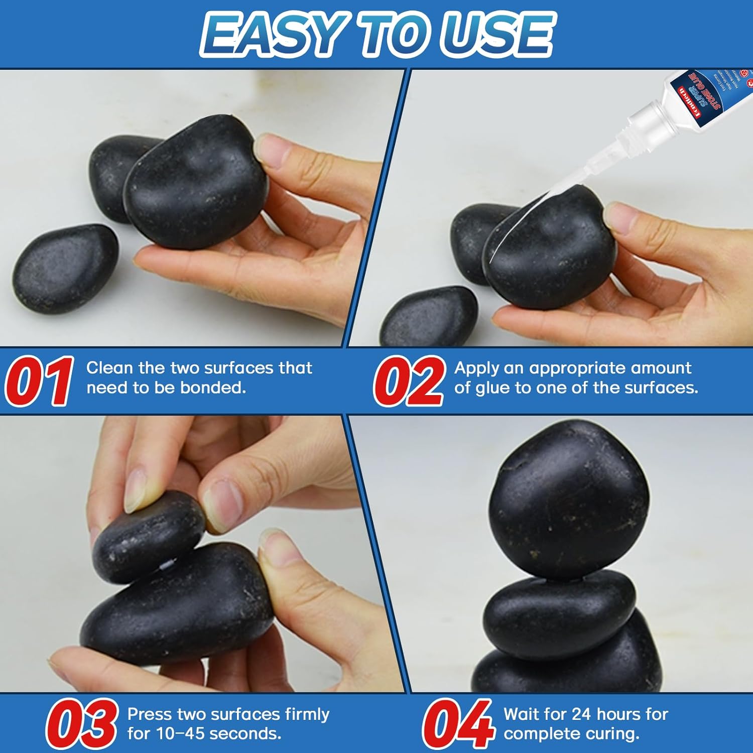 Stone Glue 30 g, Marble Glue Instant, with Anti-Clog Cap, Strong Clear Adhesive for Marble, Granite, Artificial Stone, Tile, DIY, Waterproof (Clear, 30 Grams * 1 Pack, Stone Glue) - Image 6