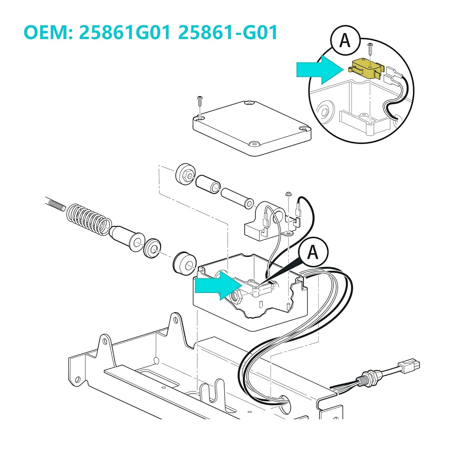 10L0L Golf Cart Accelerator Pedal Box Micro Switch for EZGO TXT 1994-Up OEM# 25861G01 25861-G01 - Image 5