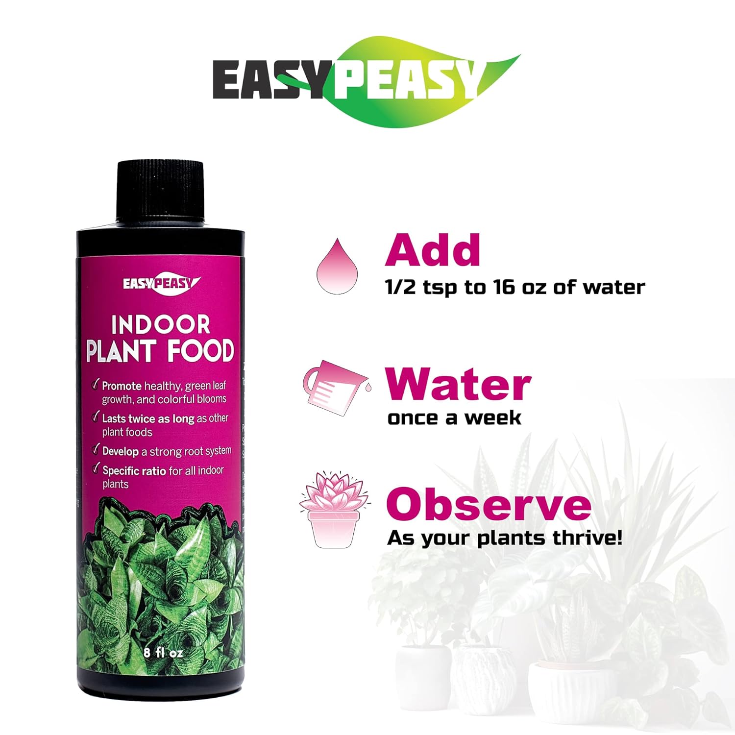 Liquid All Purpose Indoor Plant Food | 4-3-4 Nutrient Fertilizer for Indoor Potted Plants | Specifically Formulated for Live Houseplants - Image 4