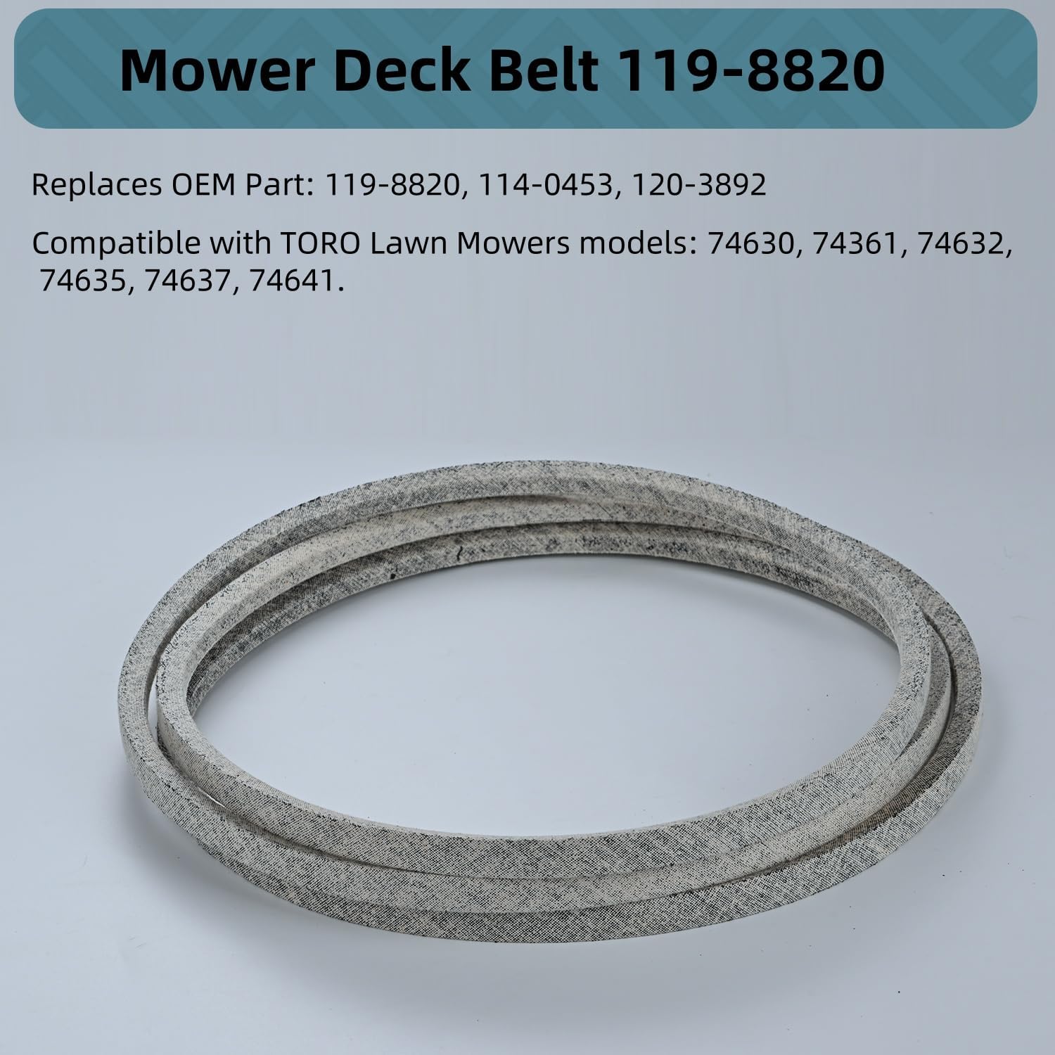 Holdly 119-8820 Deck Belt 1/2 x 141'', for Toro TimeCutter 50'' SS5000 MX5000 5000 MX5060 75750 75755 Exmark Quest Zero Turn Mowers, Kevlar Aramid Belt 119-8820-SL SS5060 74630 74632 75751 - Image 3