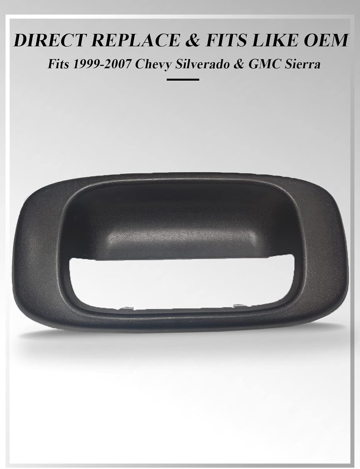 SYOAUTO Tailgate Handle Bezel Trim Fits for 1999-2007 Chevy Silverado GMC Sierra 1500 2500 3500 Black Textured Replaces# 15228539, 15228540, GM1916102, GM15046512 - Image 3