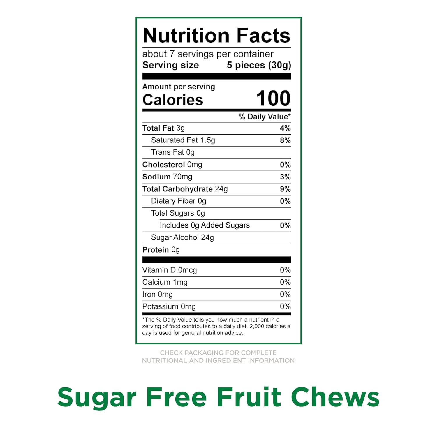 RUSSELL STOVER Sugar Free Fruit Chews Candy, 7.5 oz. bag - Image 2