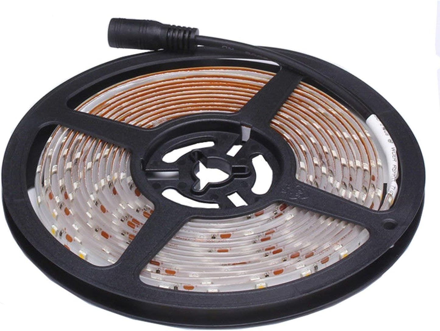 Water-Resistance IP65, 12V Waterproof Flexible LED Strip Light, 16.4ft/5m Cuttable LED Light Strips, 300 Units 3528 LEDs Lighting String, LED Tape(Orange) Power Adapter not Included - Image 4