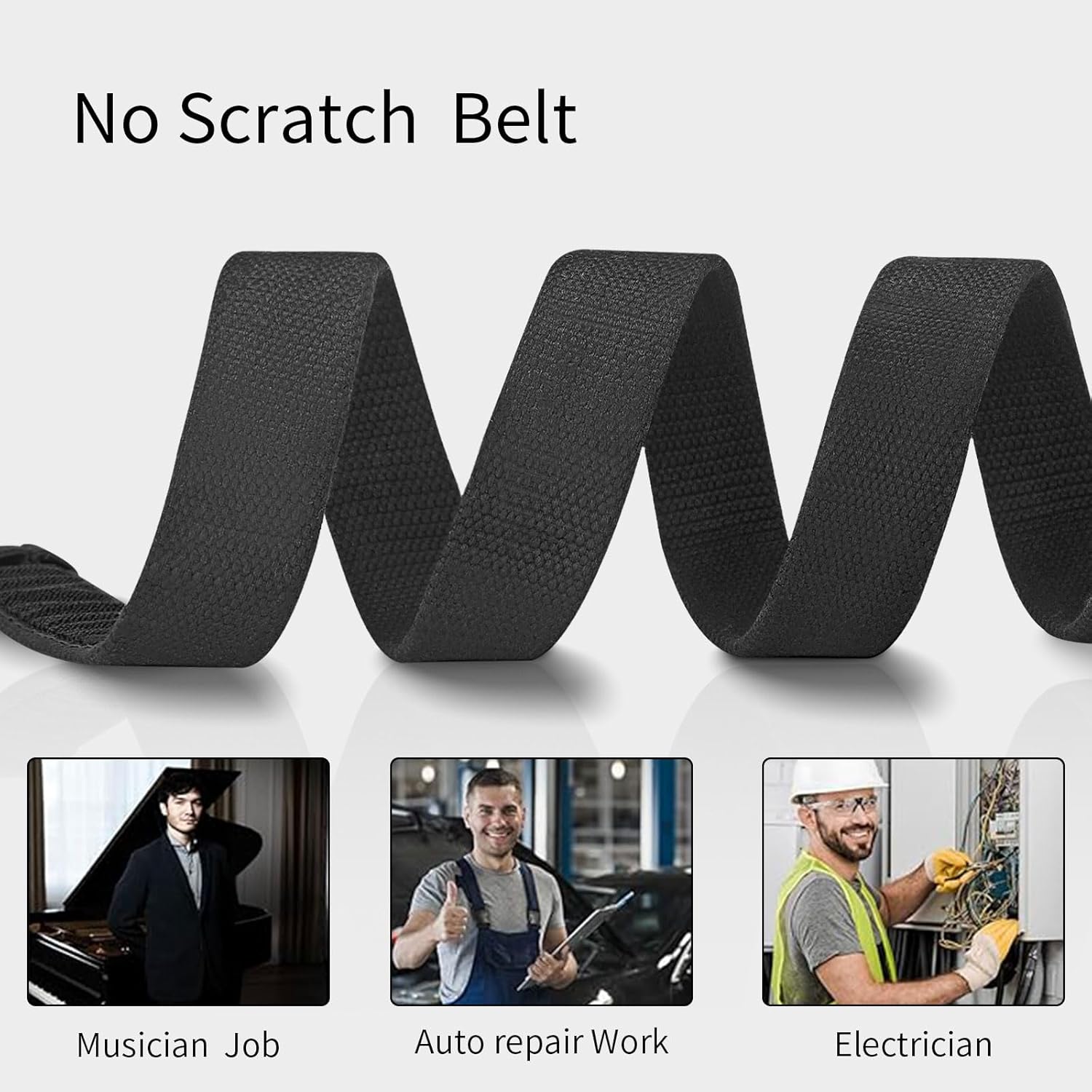 Nickel Free Non-Metal Tsa Approved Hypoallergenic No Scratch Without Buckle Belt Mechanic Nylon Belt 1.38" - Image 4