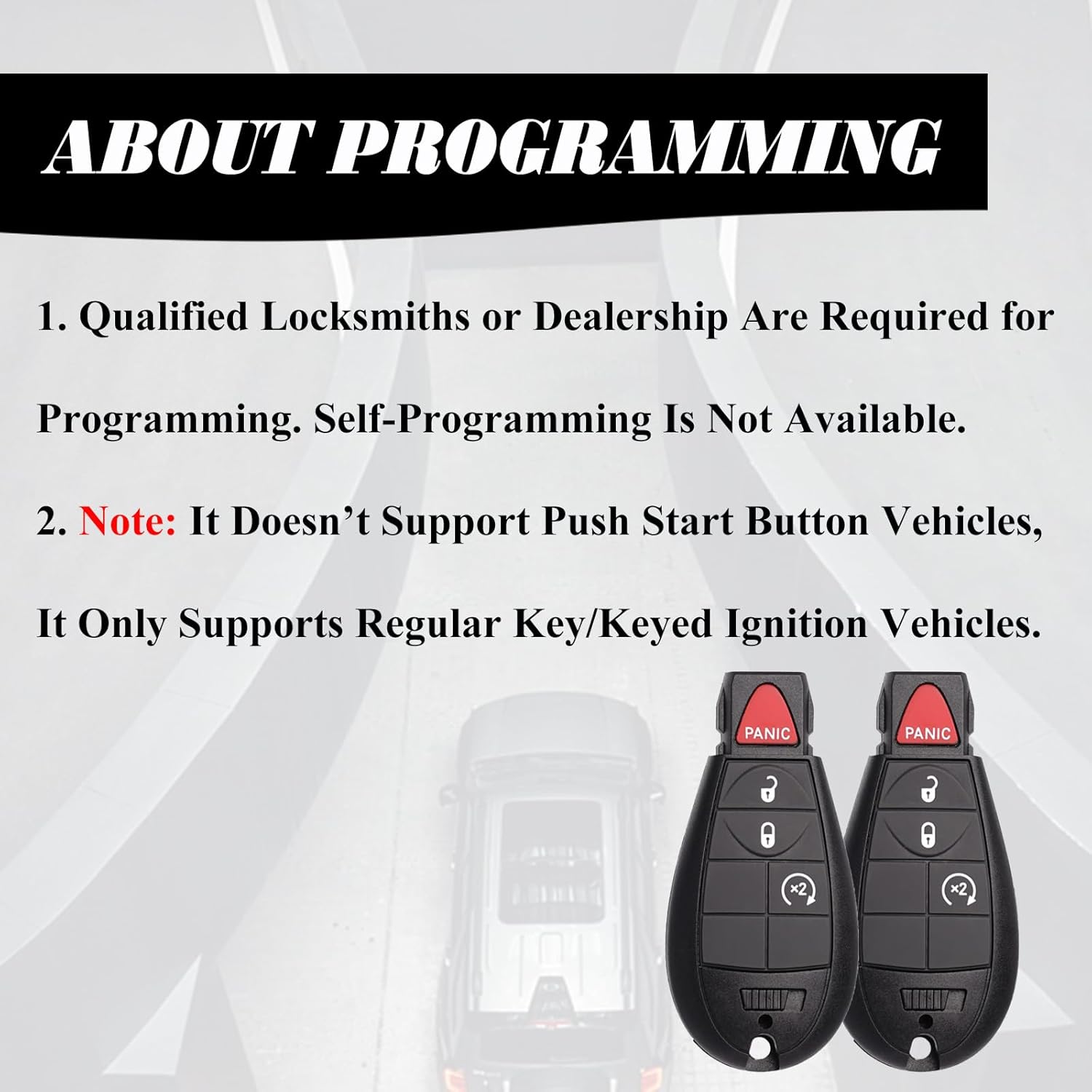 MechanMagic Key Fob Fobik Replacement Fits for Dodge Ram 1500 2013-2021 2500 3500 4500 5500 2013-2018 Pickup Truck Keyless Entry Remote Start Control GQ4-53T 4B Set of 2 - Image 5