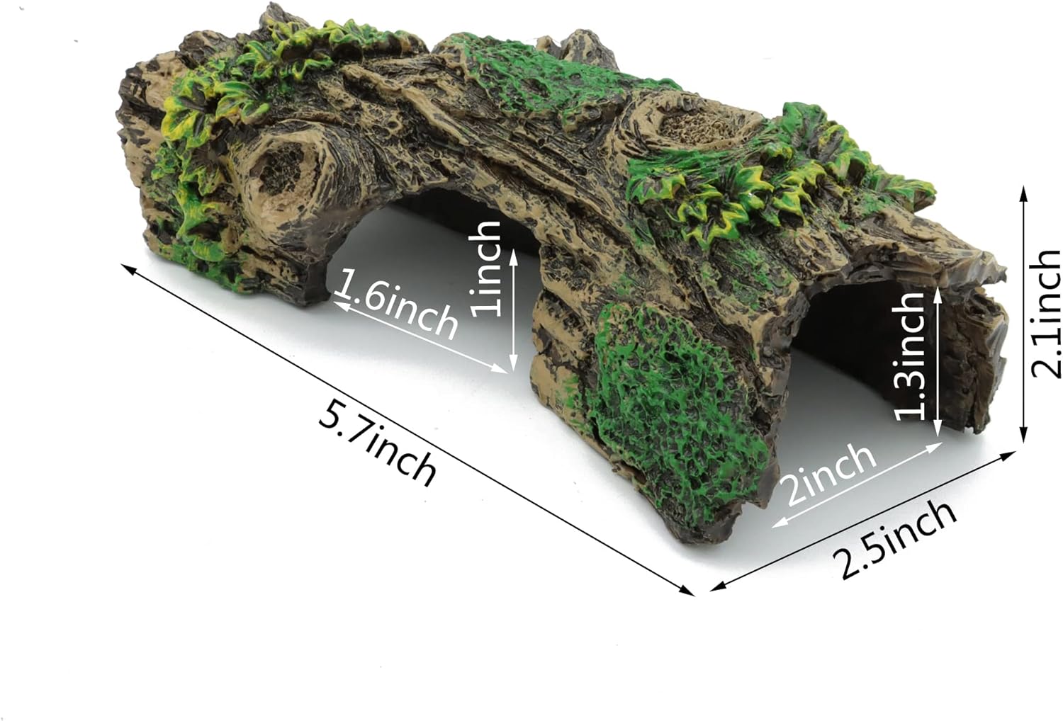 JIH Aquarium Decorations Resin Hollow Tree Trunk Ornament, Bettas House Cave Wood House Decor for Fish Tank (HS-SP207) - Image 2