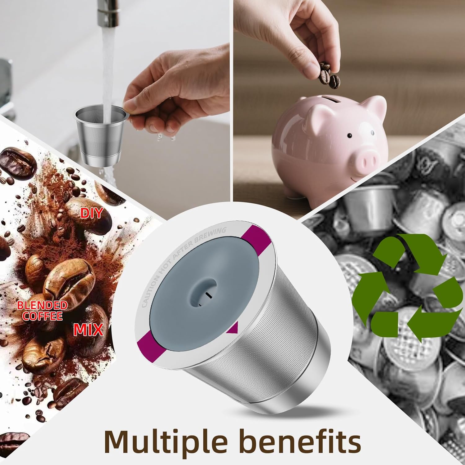 2 Pack Reusable K Cup Coffee Pods, Universal Stainless Steel Refillable K Cup Coffee Filters for Keurig 1.0 and 2.0 Coffee Makers - Image 5