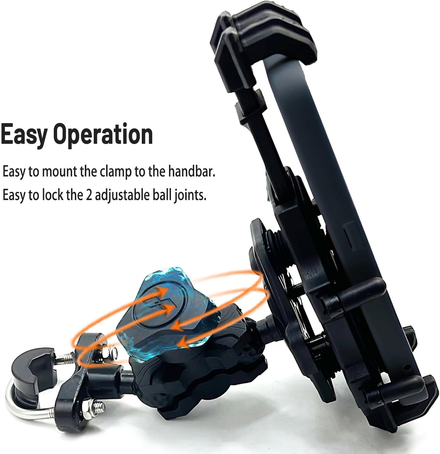 QYMOTO ATV Phone Holder Mount,Motorcycle Handlebar Phone Mount,4 Wheeler Anti Vibration 360 Cell Phone Holder Clamp Fit CFMOTO Cforce,Polaris Sportsman,Can am Outlander Adjustable Fit 4.7"-7.1'' Phone - Image 8
