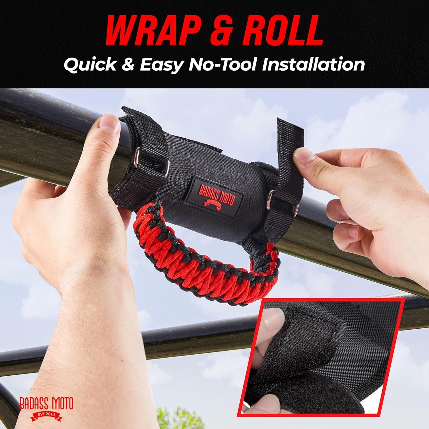 Badass Moto Roll Bar Grab Handles - SXS, ATV, & UTV Grab Handles Grips - Image 4