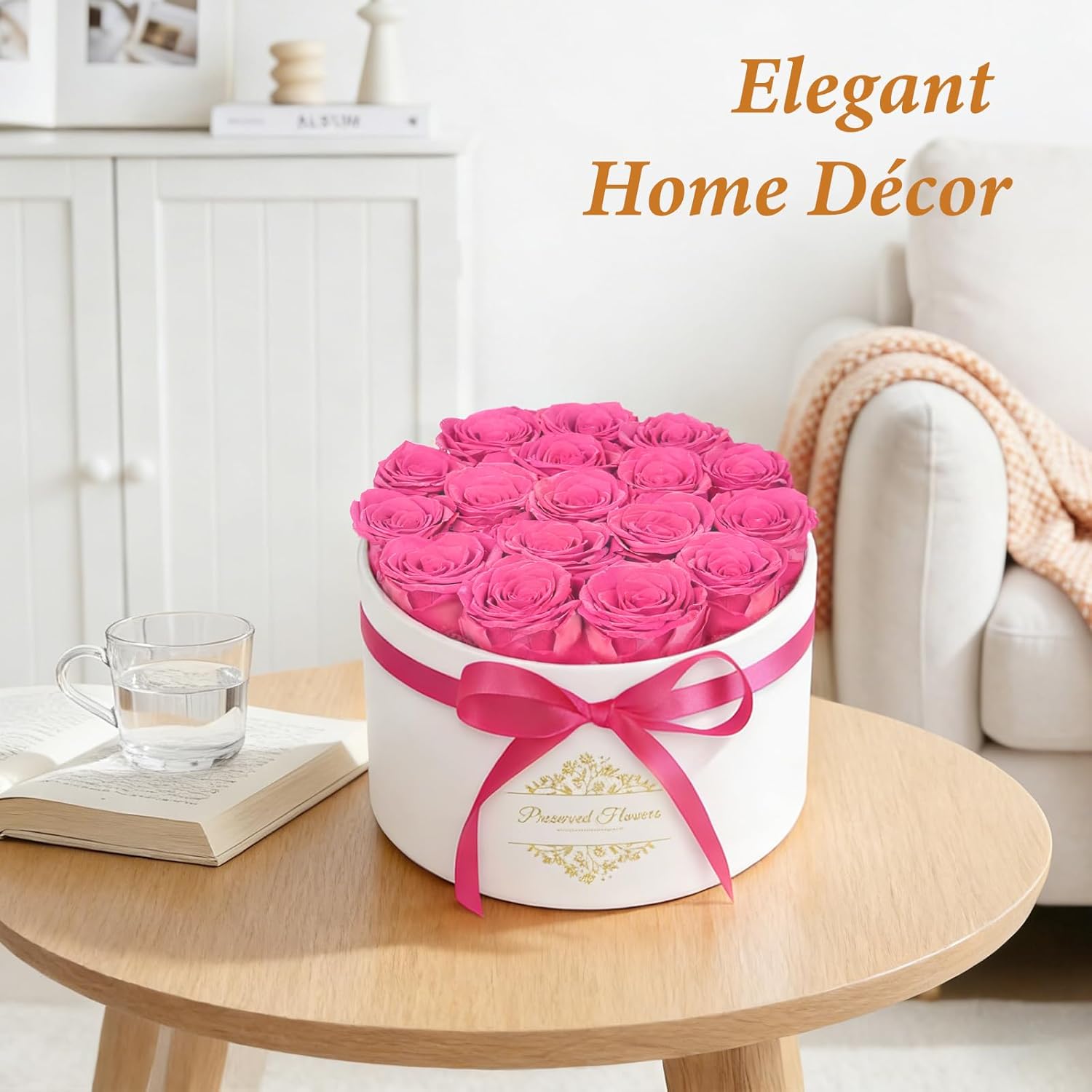 17 Forever Flowers in a Luxury Suede Box, Preserved Roses Birthday Gifts for Women, Romantic Anniversary Valentines Day Gifts for Girlfriend Wife Her, Pink - Image 4