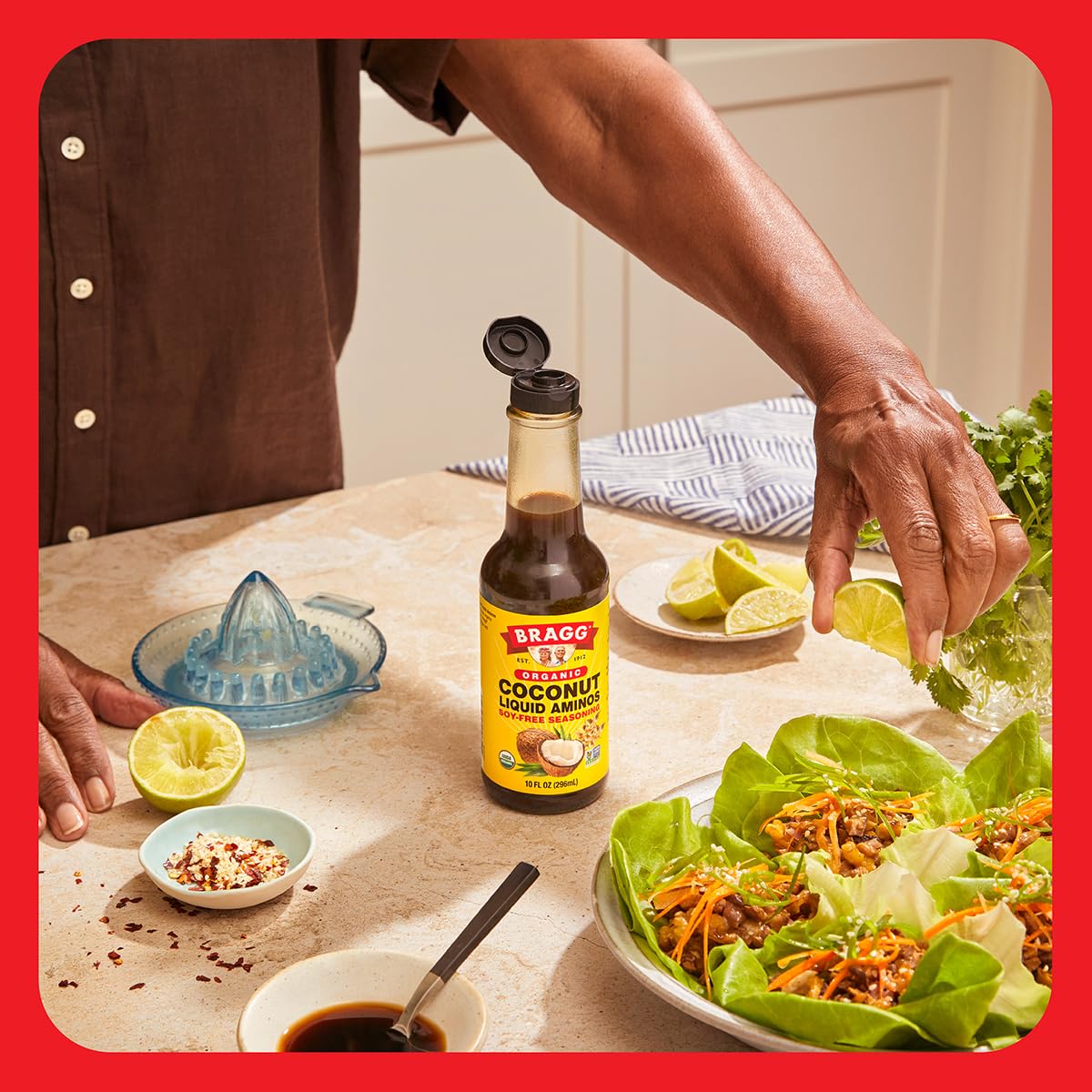 Bragg Organic Coconut Aminos, Soy-Free Seasoning - Vegan, Gluten Free, No GMO’s, Kosher Certified (128 Ounce) - Image 9