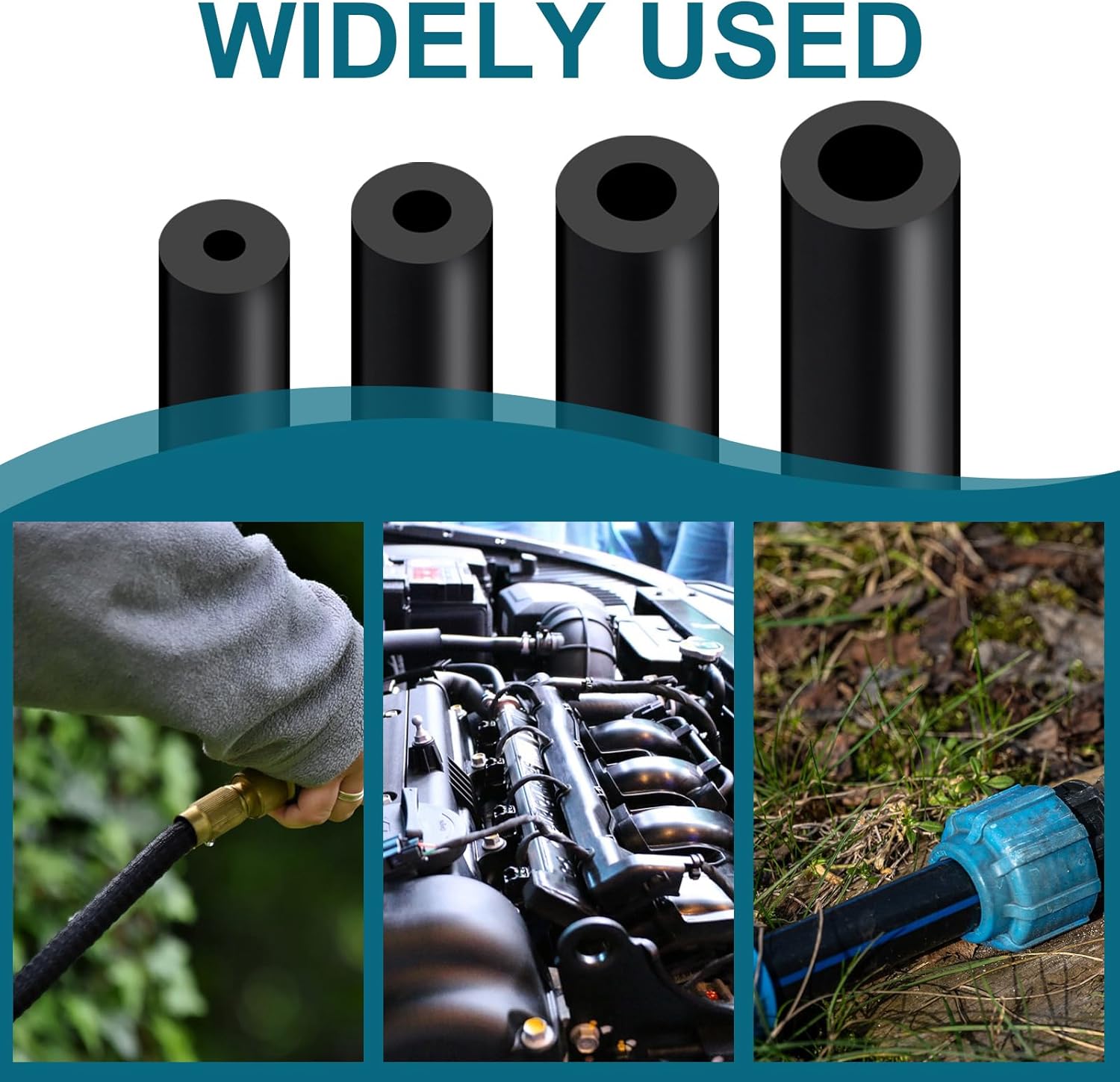 Vacuum Hose Automotive, 3/8""(10mm) ID Vacuum Hose, 10FT Vacuum Lines Automotive, 130PSI Max Pressure Silicone Vacuum Hose, Vacuum Tube Black., Va-10-10FT - Image 4