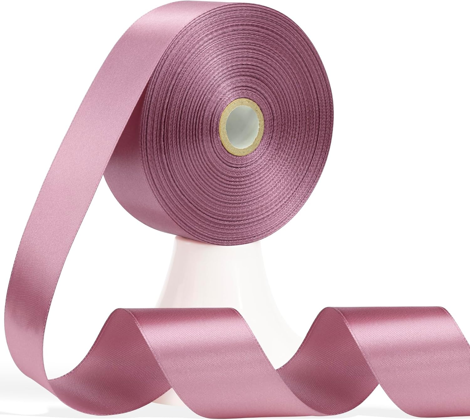 60 Yards Rosy Mauve Satin Ribbon 1-1/2 Inch, Solid Mauve Pink Ribbon for Gift Wrapping, Crafts, Flower Bouquet, Wedding, Festival, Christmas, Halloween - Image 2