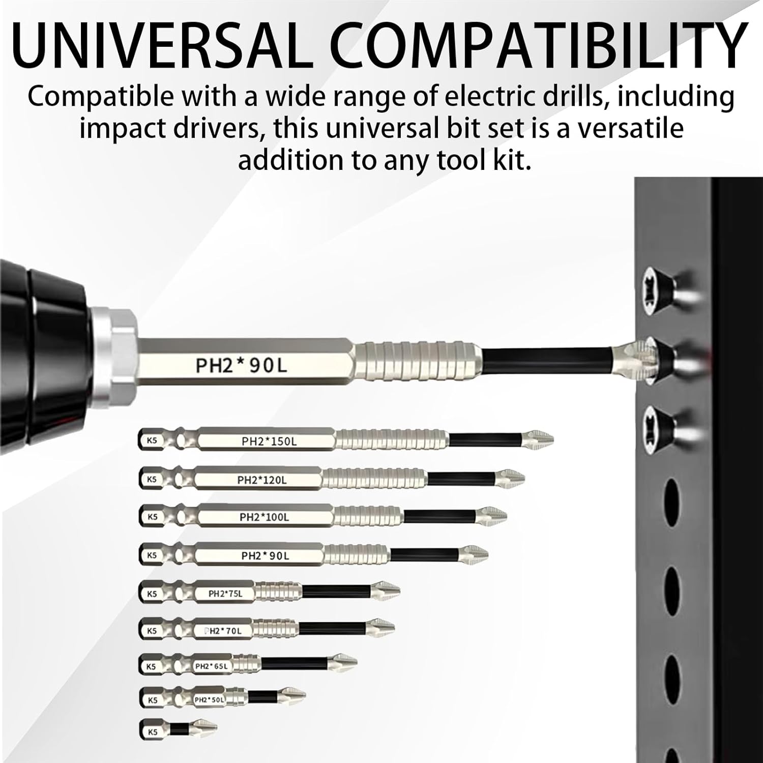 K5 Impact Resistant Non Slip Bit Set – 2025 New Strong Magnetic Screwdriver Drill Bits, Universal, High Magnetic, for Electric and Impact Drivers - Image 2