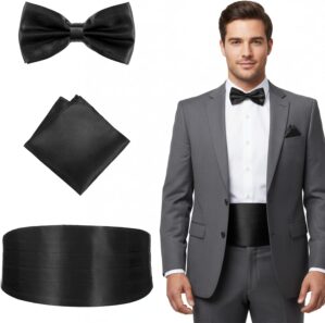 Cumberbund and Bow Tie Set, Solid C...