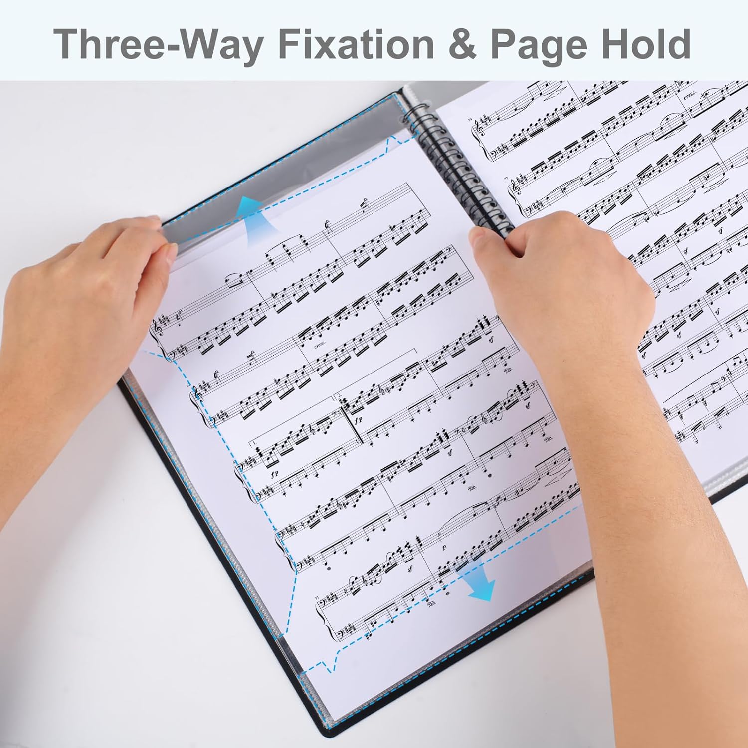 Sheet Music Folder, Premium Sheet Music Folder Organizer for Sheet Music, Sturdy Double Side Writable 40 Pages Spiral Binder Organizer Fits Letter Size (8.5 x 11 inches) by Pniimoo - Image 5