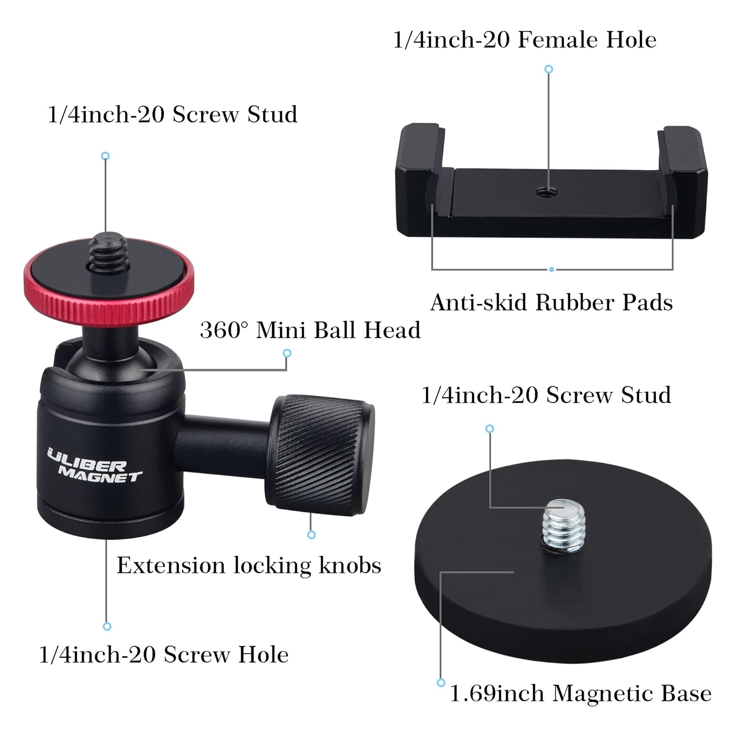 ULIBERMAGNET Magnetic Phone Mount,Magnetic Phone Holder for Car,Gym,Strong Rubber Magnet Mobile Phone Cradles Compatible with Smartphone for Car,Truck,Jeep,Refrigerator,Boats,Motorcycles - Image 2